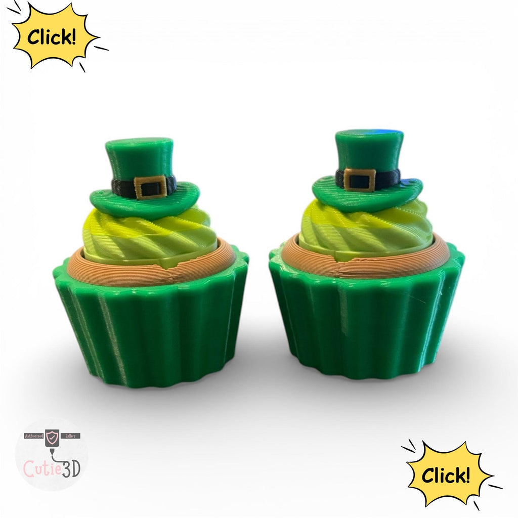 St. Patty Cupcake Fidget Clicker | 3D Printed Sensory Toy