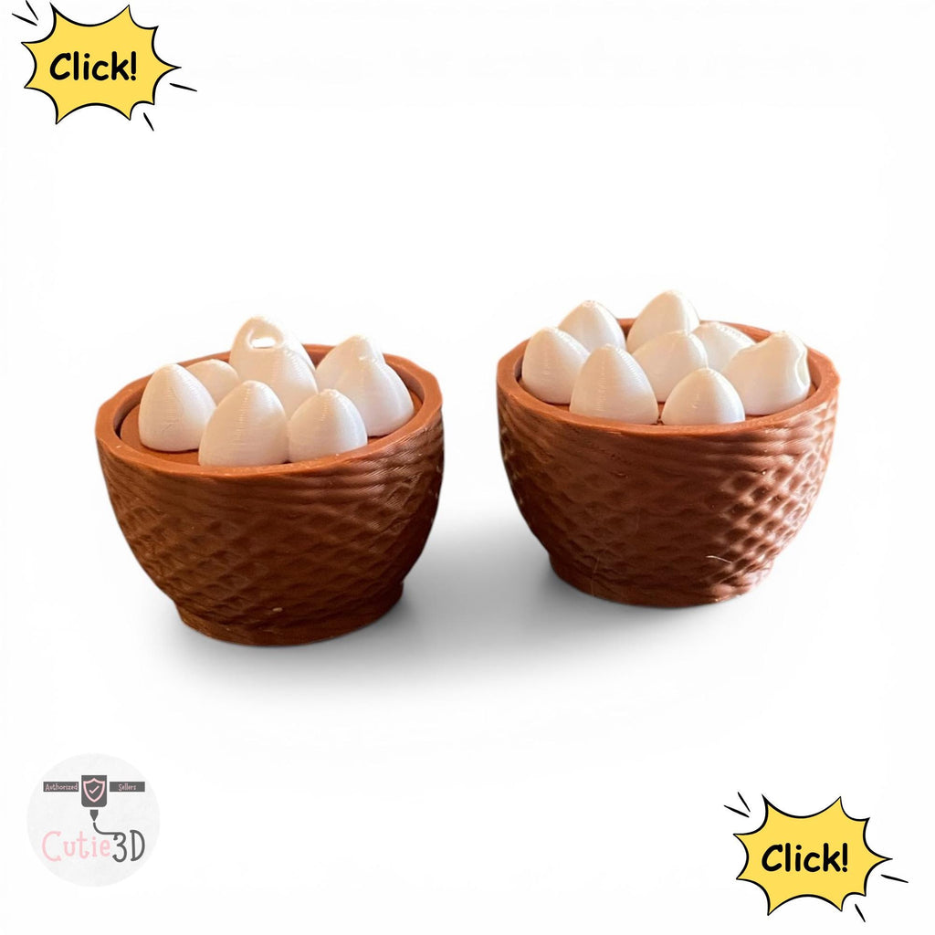 Basket of Eggs Fidget Clicker Keychain | 3D Printed Sensory Toy | Anxiety Relief Gift