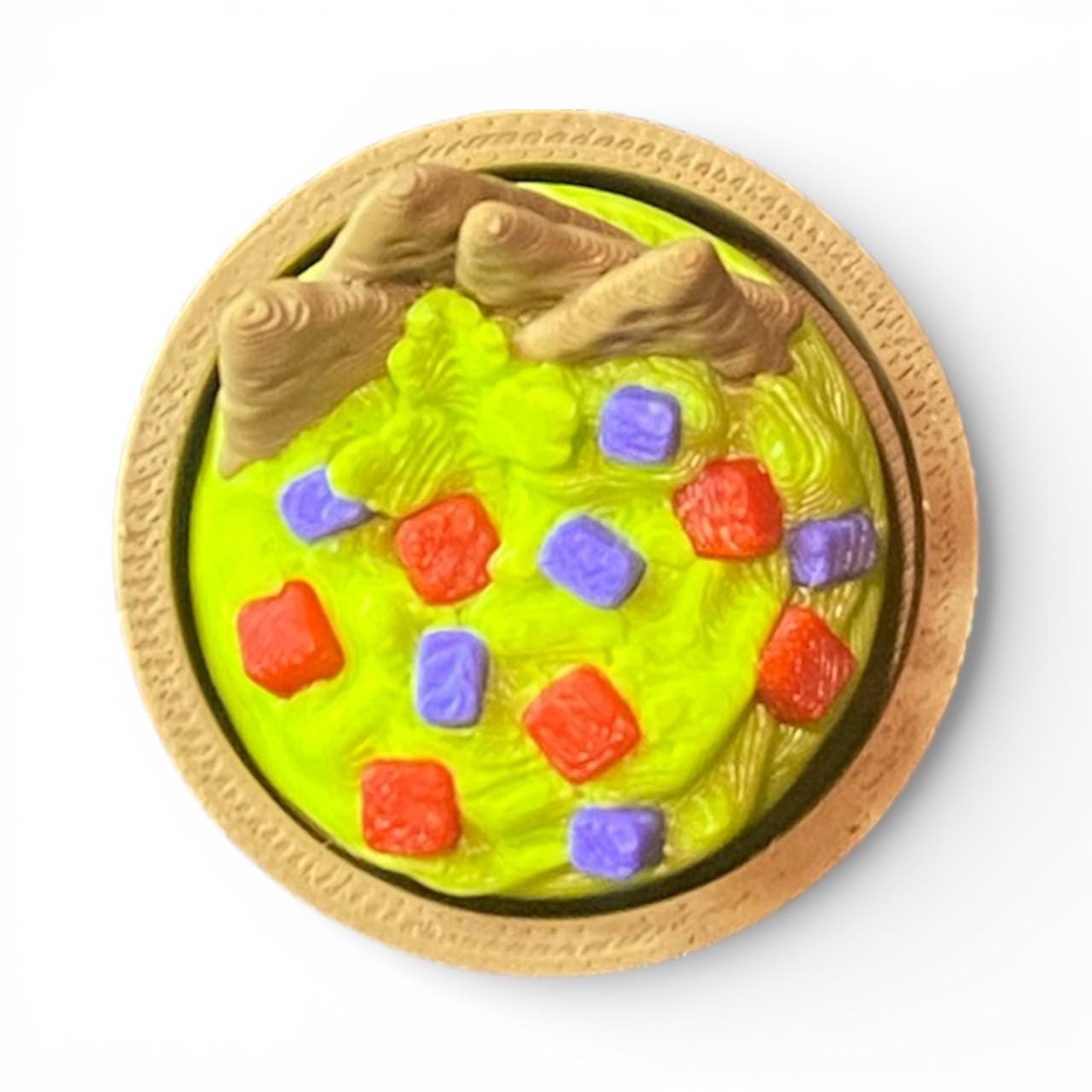 3D Printed Guacamole Fidget Toy | Avocado Clicker Keychain, Stress Relief