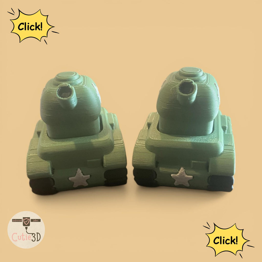 Mini Tank anxiety Fidget Clicker Keychain | 3D Printed Sensory Toy