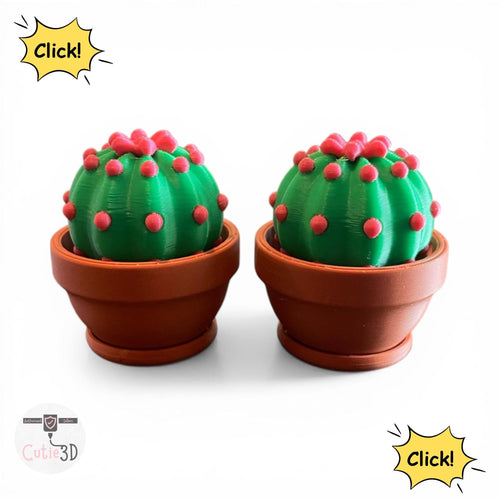 Adorable Cactus Plant Fidget Clicker Keychain | 3D Printed Sensory Toy | Anxiety Relief Gift