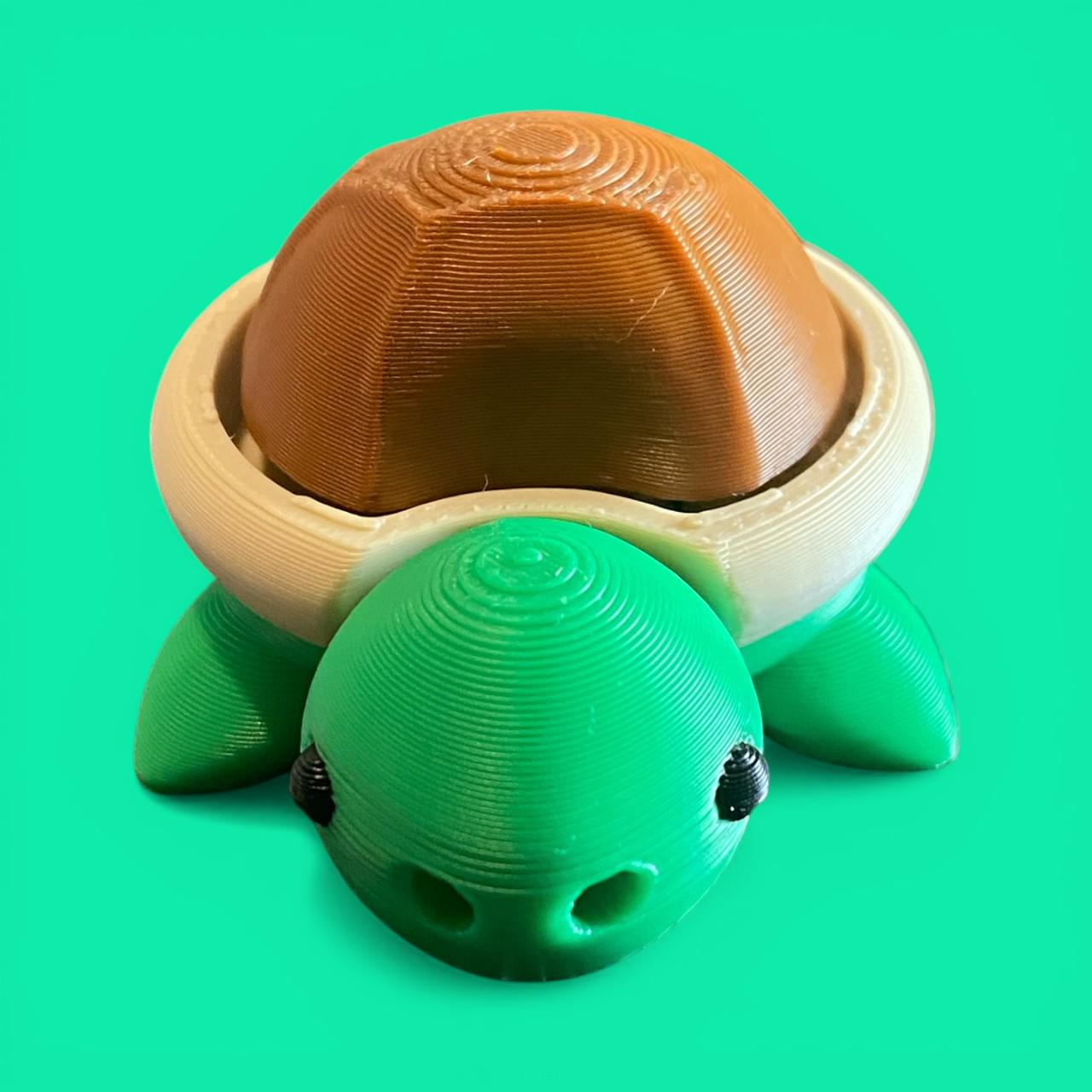 Adorable Baby Turtle Fidget Clicker Keychain | 3D Printed Sensory Toy | Anxiety Relief Gift
