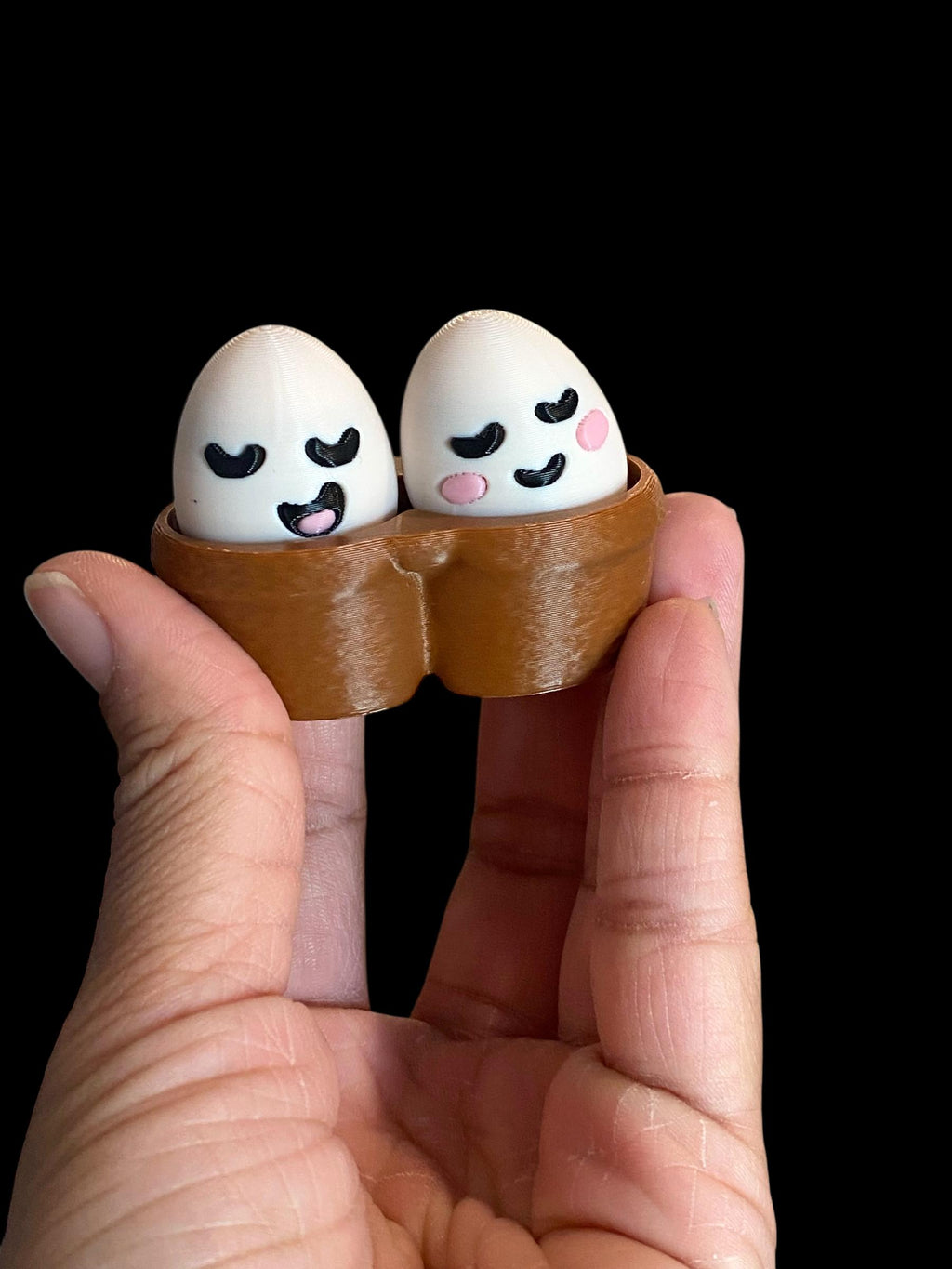 Cozy Chill Eggs Fidget Clicker Keychain | 3D Printed Sensory Toy | Anxiety Relief Gift