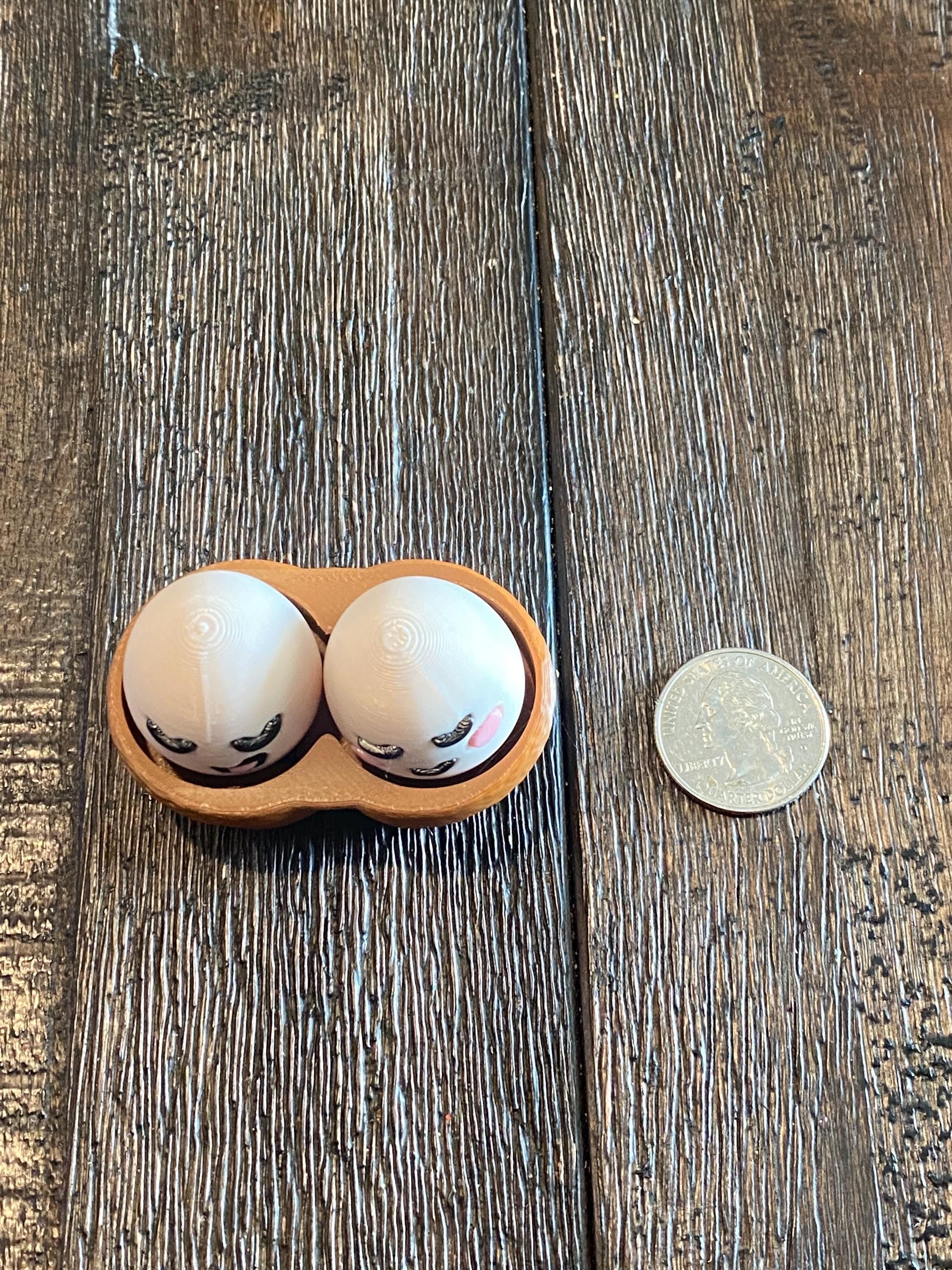 Cozy Chill Eggs Fidget Clicker Keychain | 3D Printed Sensory Toy | Anxiety Relief Gift