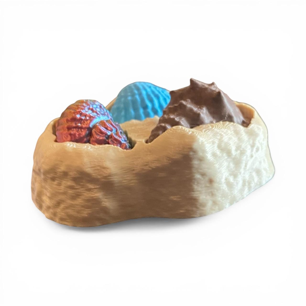 Summer Sea Shells Anxiety Fidget Multi-Clicker Keychain | 3D Printed Sensory Toy