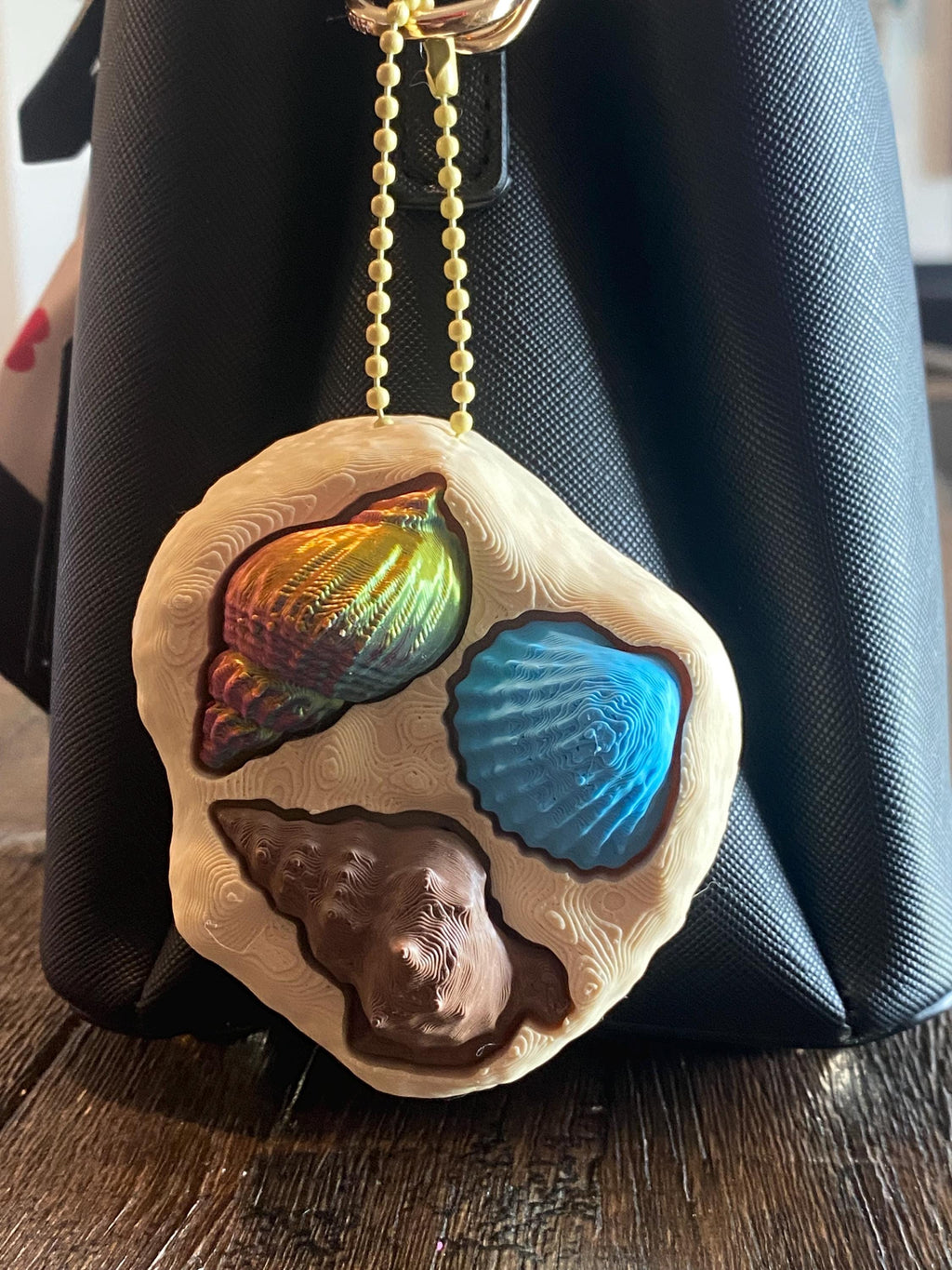 Summer Sea Shells Anxiety Fidget Multi-Clicker Keychain | 3D Printed Sensory Toy