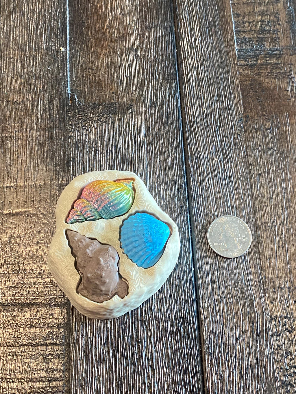 Summer Sea Shells Anxiety Fidget Multi-Clicker Keychain | 3D Printed Sensory Toy