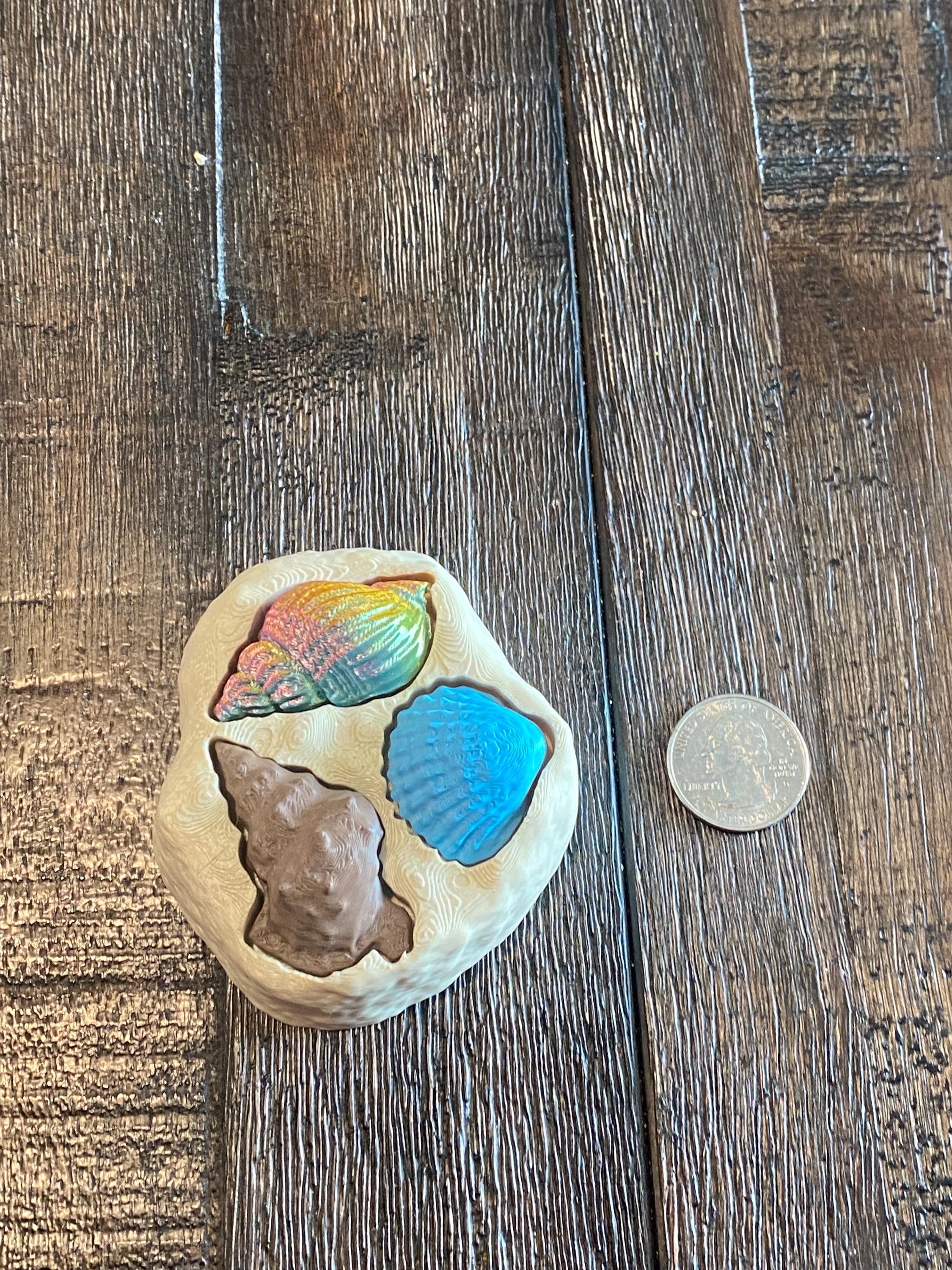 Summer Sea Shells Anxiety Fidget Multi-Clicker Keychain | 3D Printed Sensory Toy