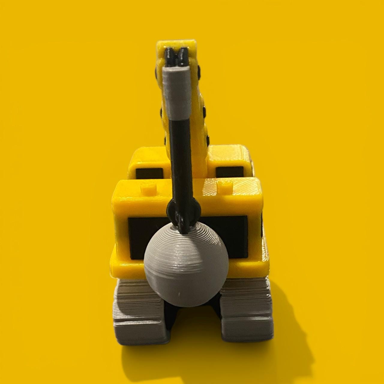 3D Printed Construction Vehicle Fidget Keychain | Spinning Excavator, Wrecking Ball, Bulldozer Sensory Toy