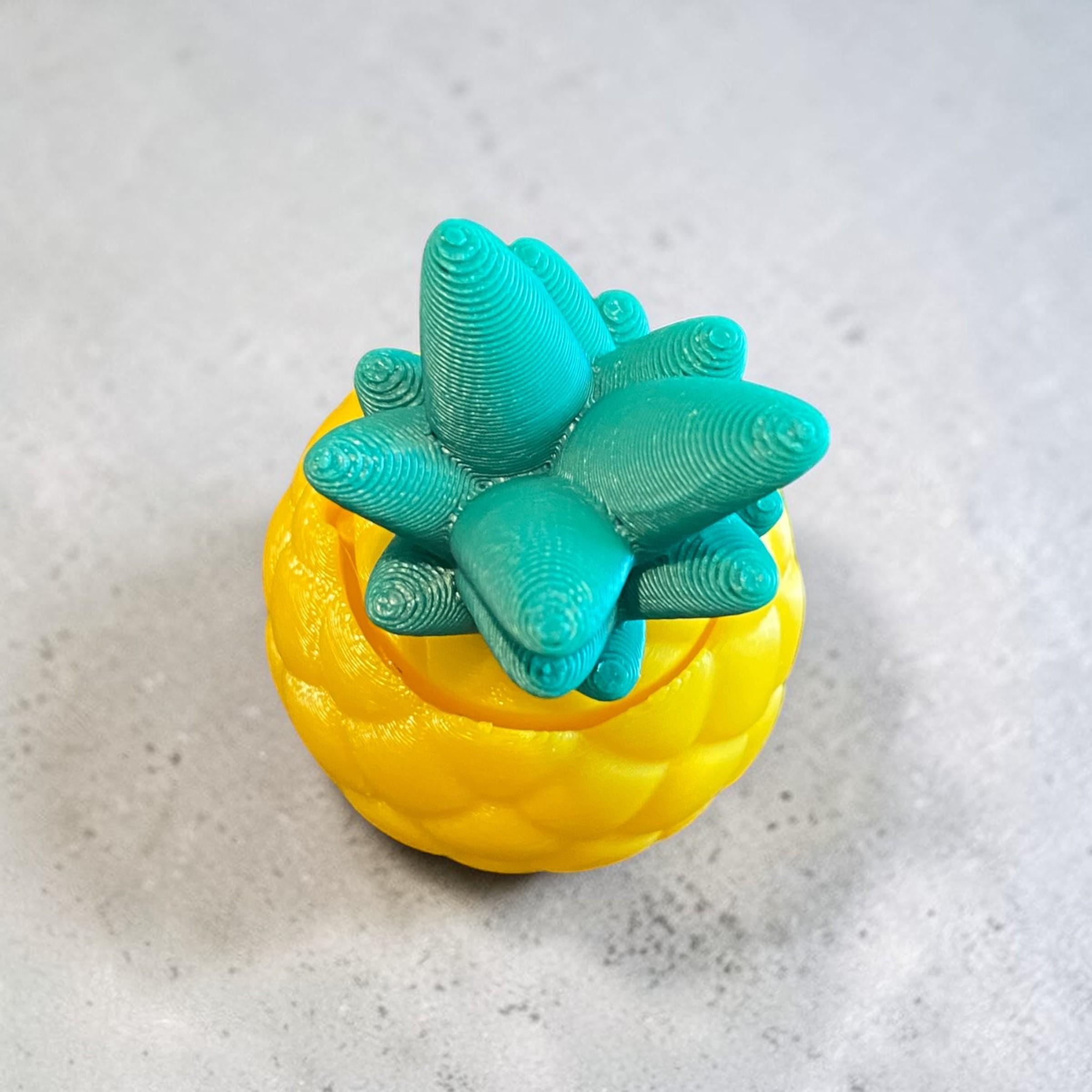 Juicy Pineapple Fidget Clicker Keychain | 3D Printed Sensory Toy | Anxiety Relief Gift
