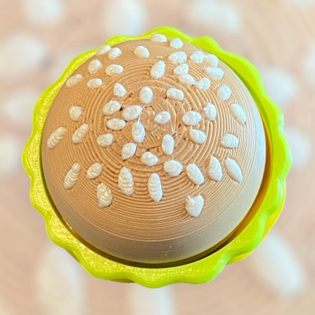 Twisty Cheeseburger Fidget Clicker Keychain  Burger Sensory Toy | Anxiety Stress Relief | 3D Printed