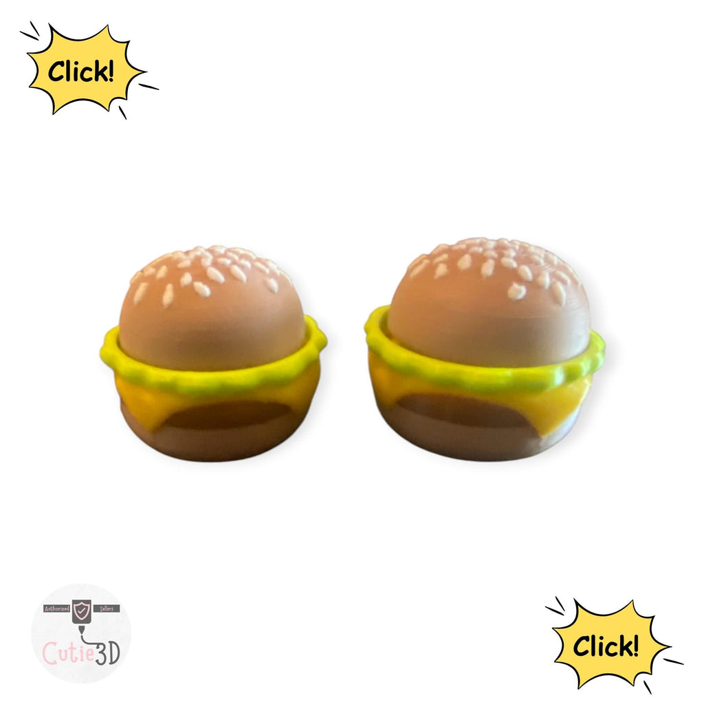 Twisty Cheeseburger Fidget Clicker Keychain  Burger Sensory Toy | Anxiety Stress Relief | 3D Printed