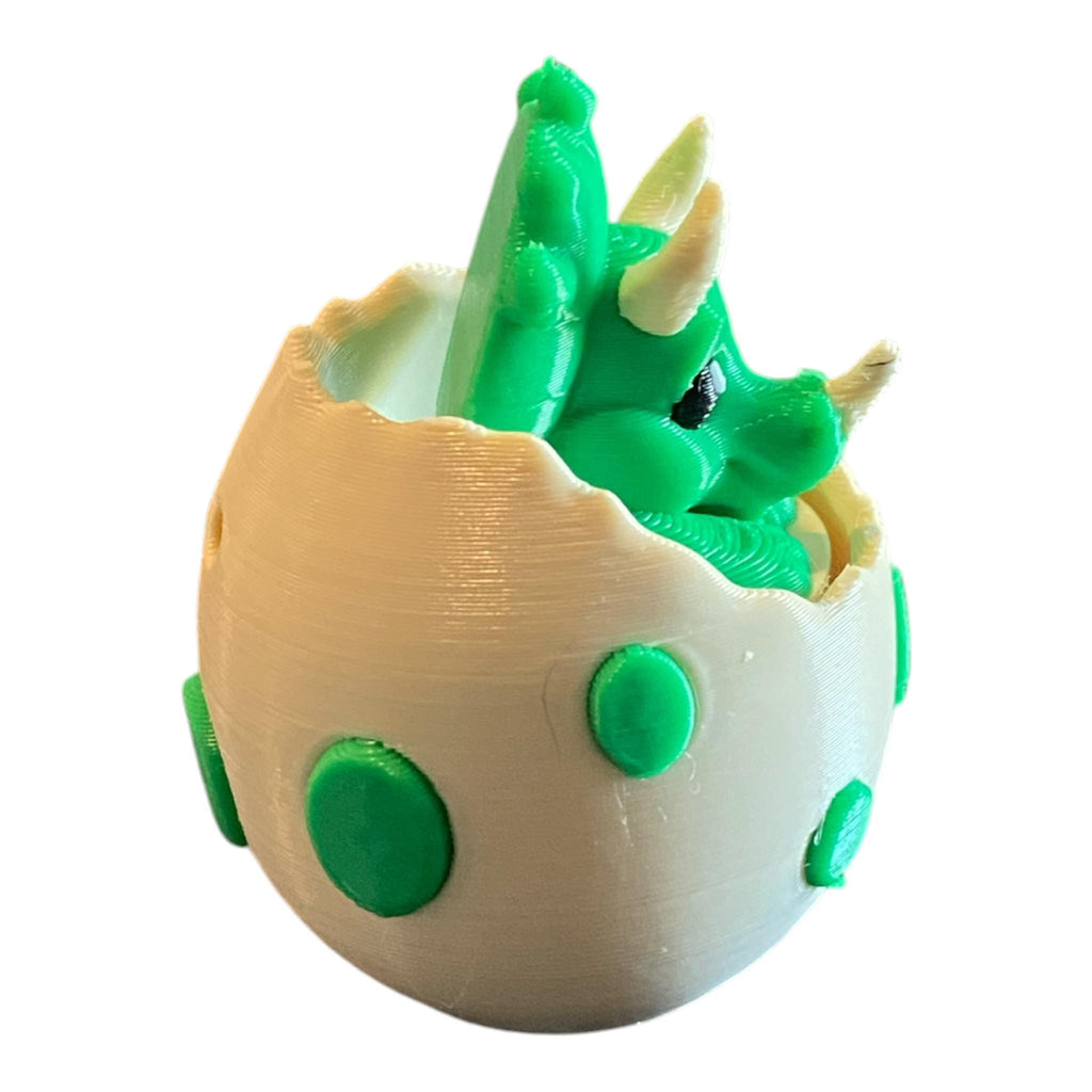 Charming Triceratops in Egg Stress Relief Fidget Clicker | 3D Printed Sensory Toy