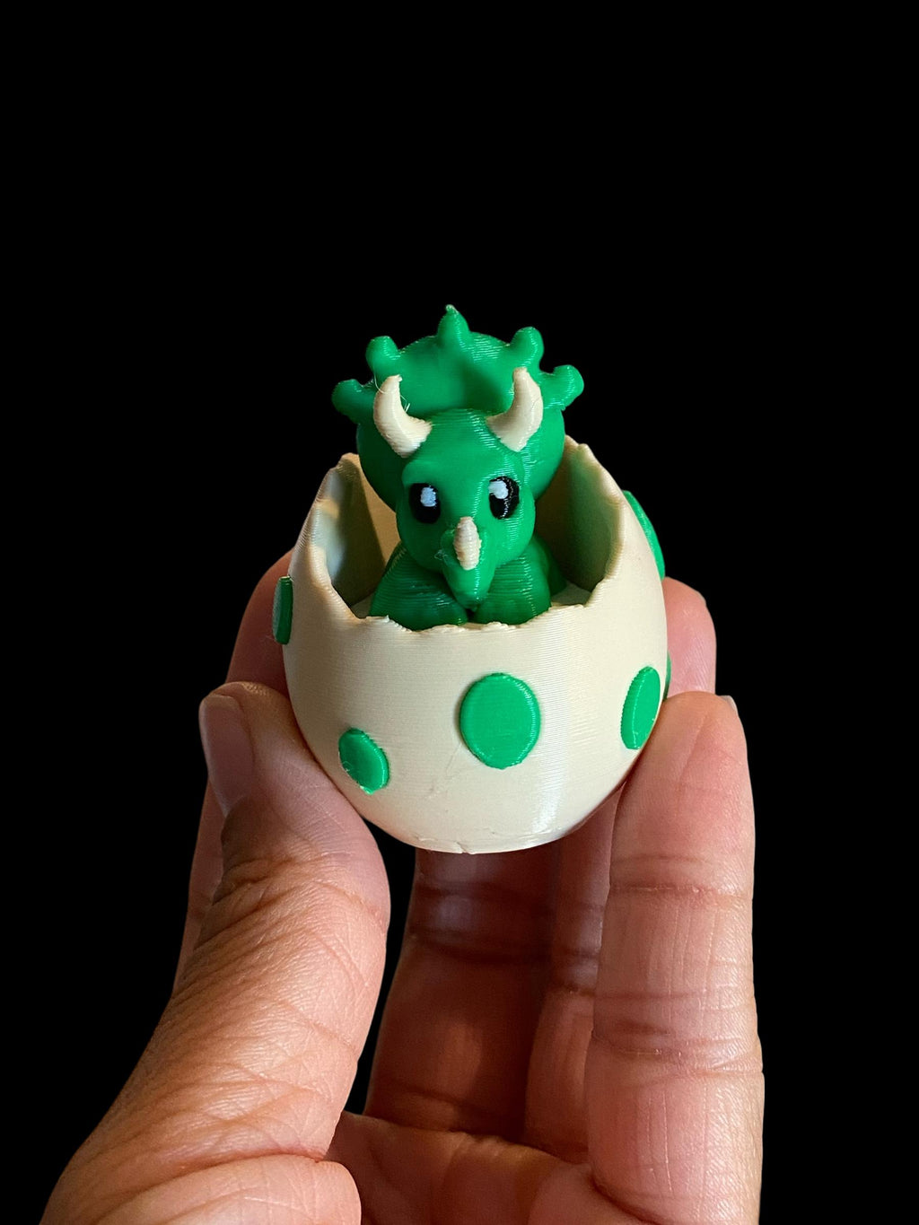 Charming Triceratops in Egg Stress Relief Fidget Clicker | 3D Printed Sensory Toy