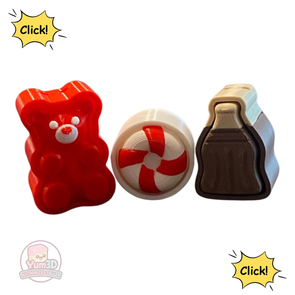 Gummy Candy Fidget Clicker Set | Sensory Toy | Anxiety Stress Relief | 3D Printed