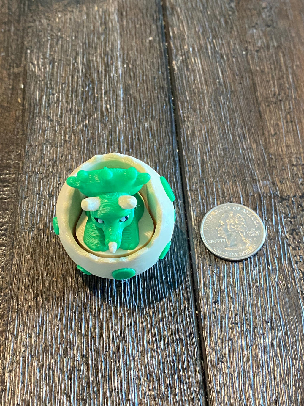Charming Triceratops in Egg Stress Relief Fidget Clicker | 3D Printed Sensory Toy