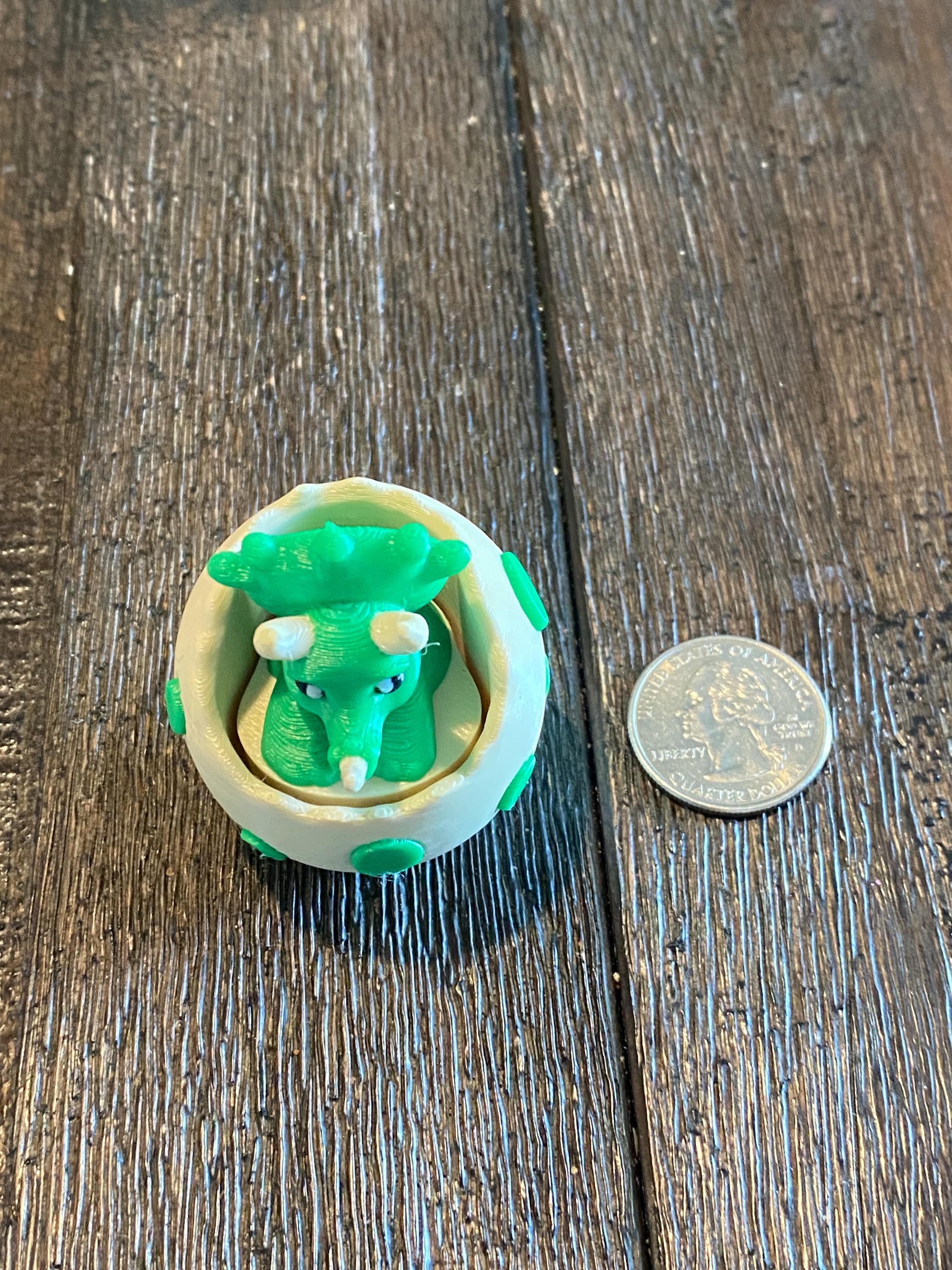 Charming Triceratops in Egg Stress Relief Fidget Clicker | 3D Printed Sensory Toy