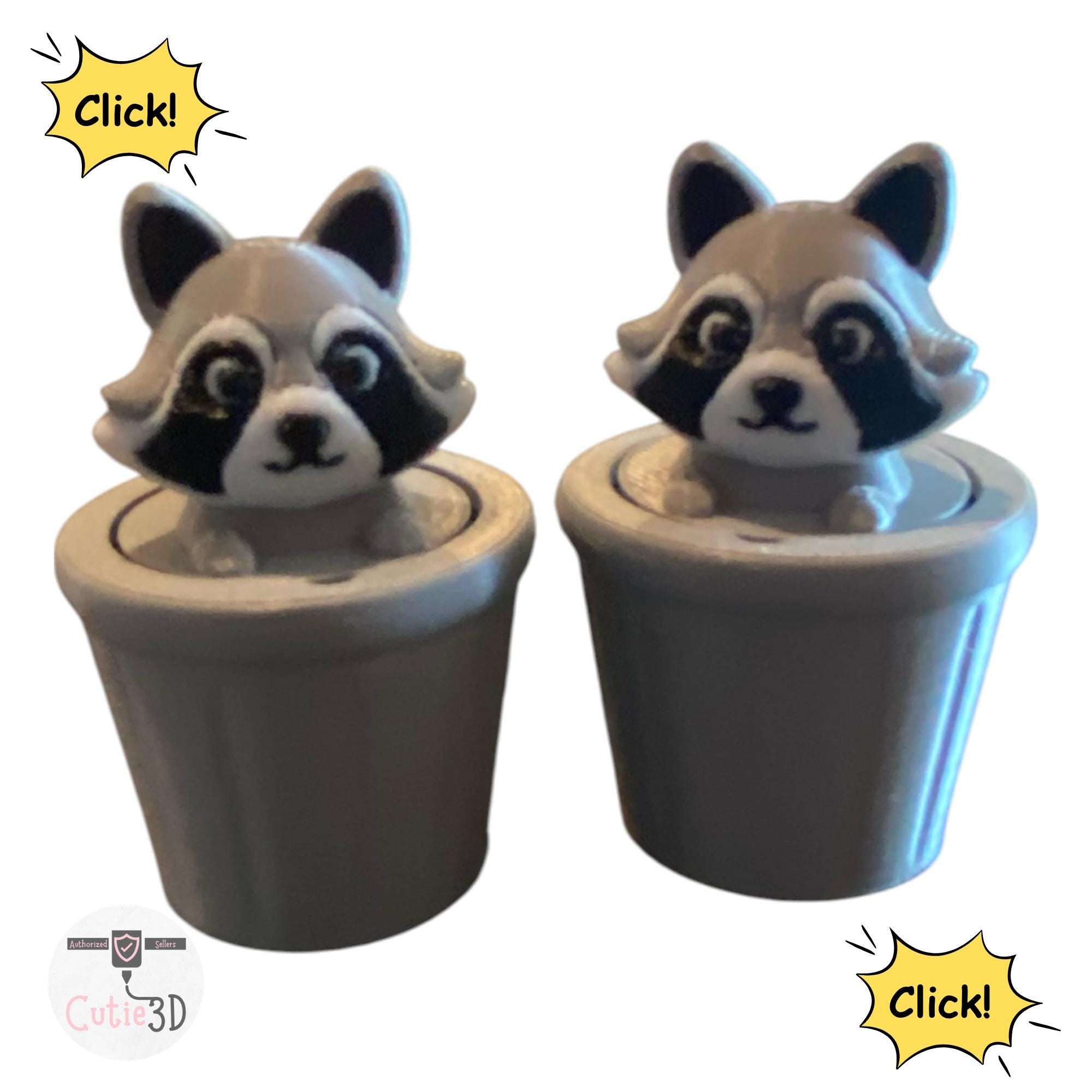 Racoon Fidget Clicker Keychain | Raccoon Sensory Toy, Stress Relief, 3D Printed