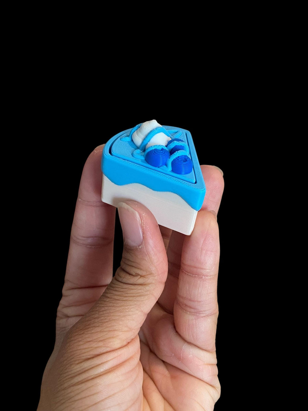 Spring Cake Fidget Clicker Keychain | 3D Printed Sensory Toy | Foodie Gift