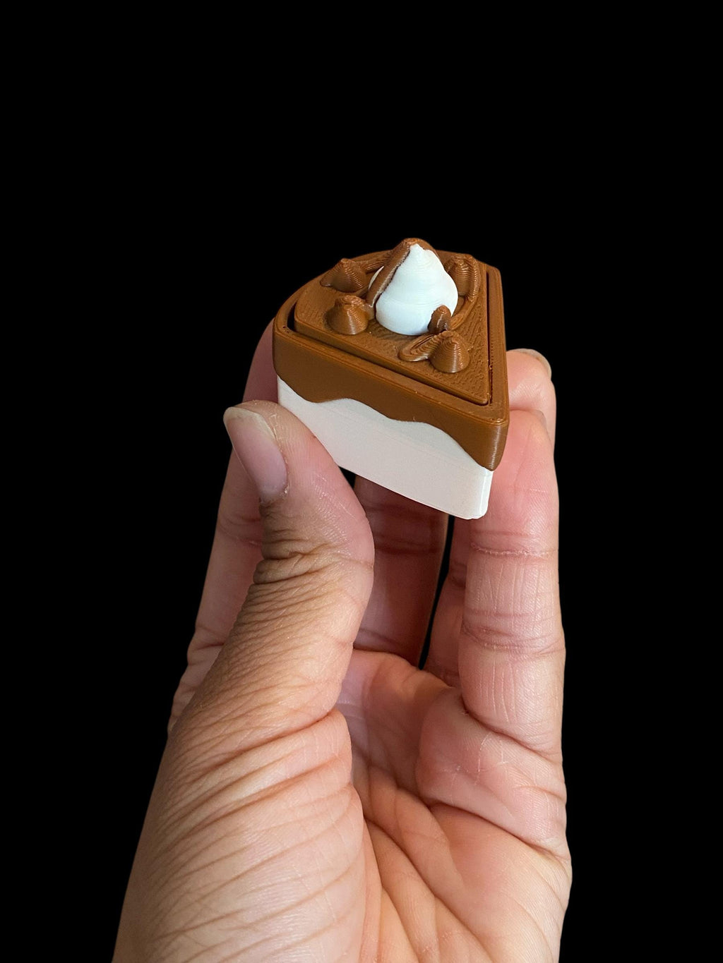 Spring Cake Fidget Clicker Keychain | 3D Printed Sensory Toy | Foodie Gift