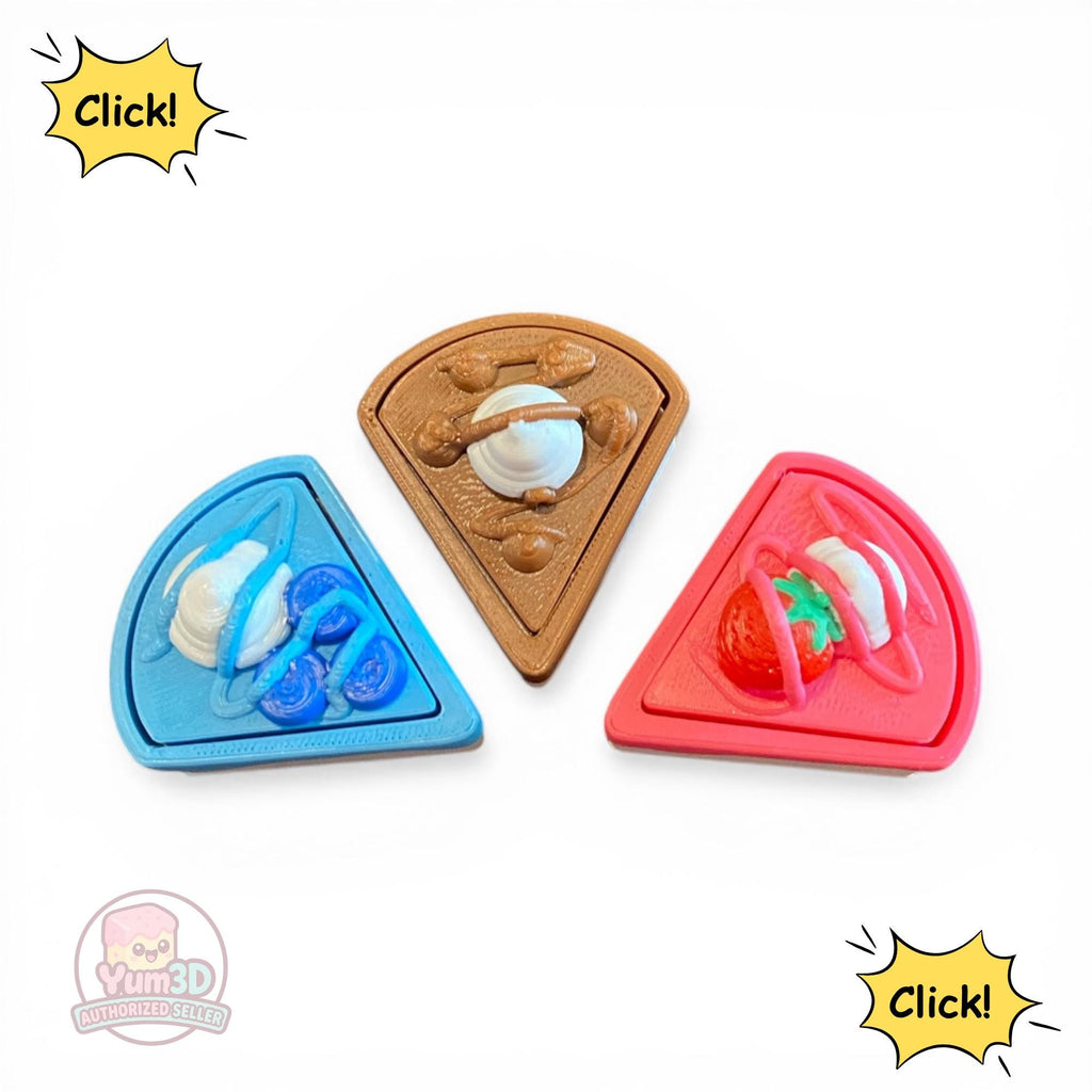 Spring Cake Fidget Clicker Keychain | 3D Printed Sensory Toy | Foodie Gift
