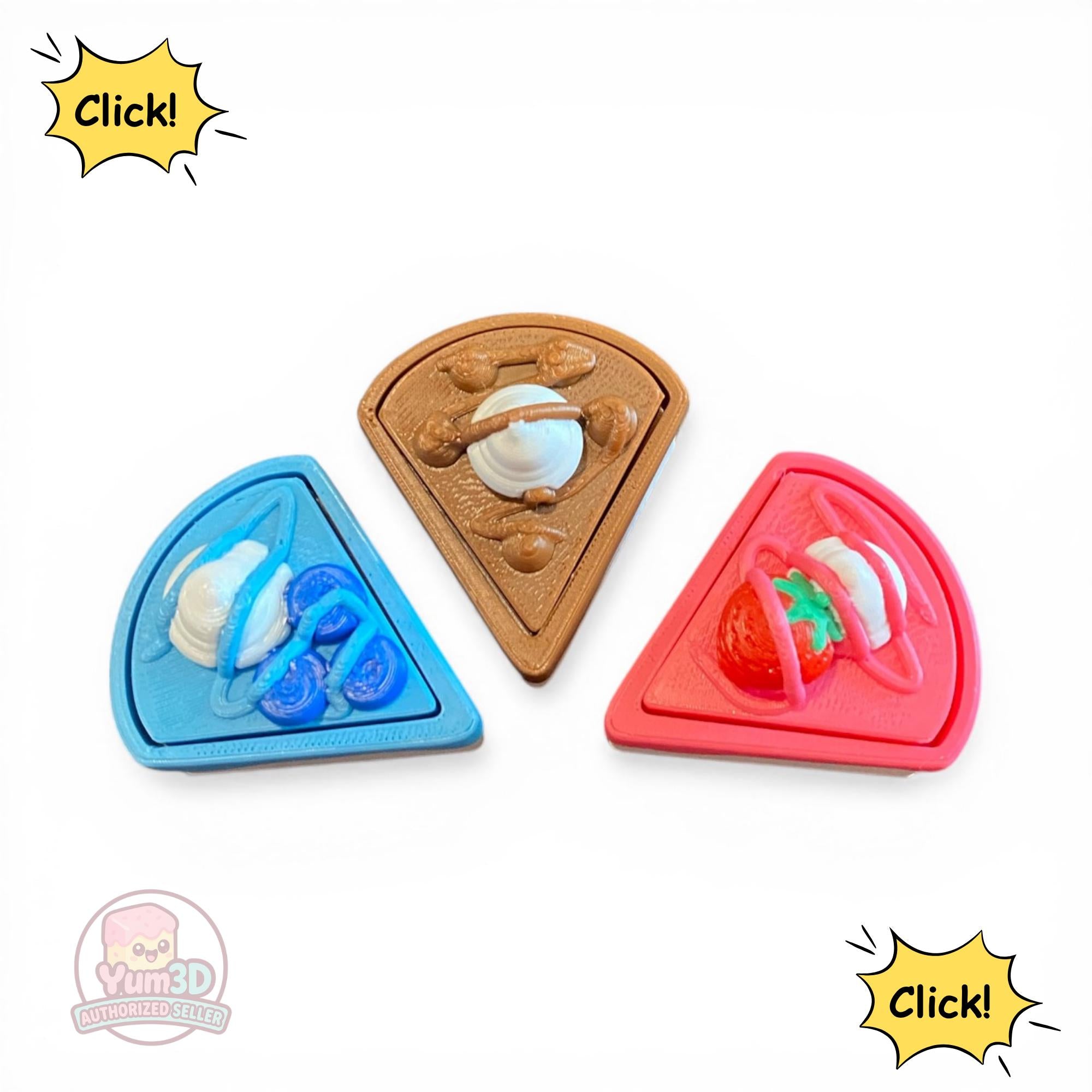 Spring Cake Fidget Clicker Keychain | 3D Printed Sensory Toy | Foodie Gift