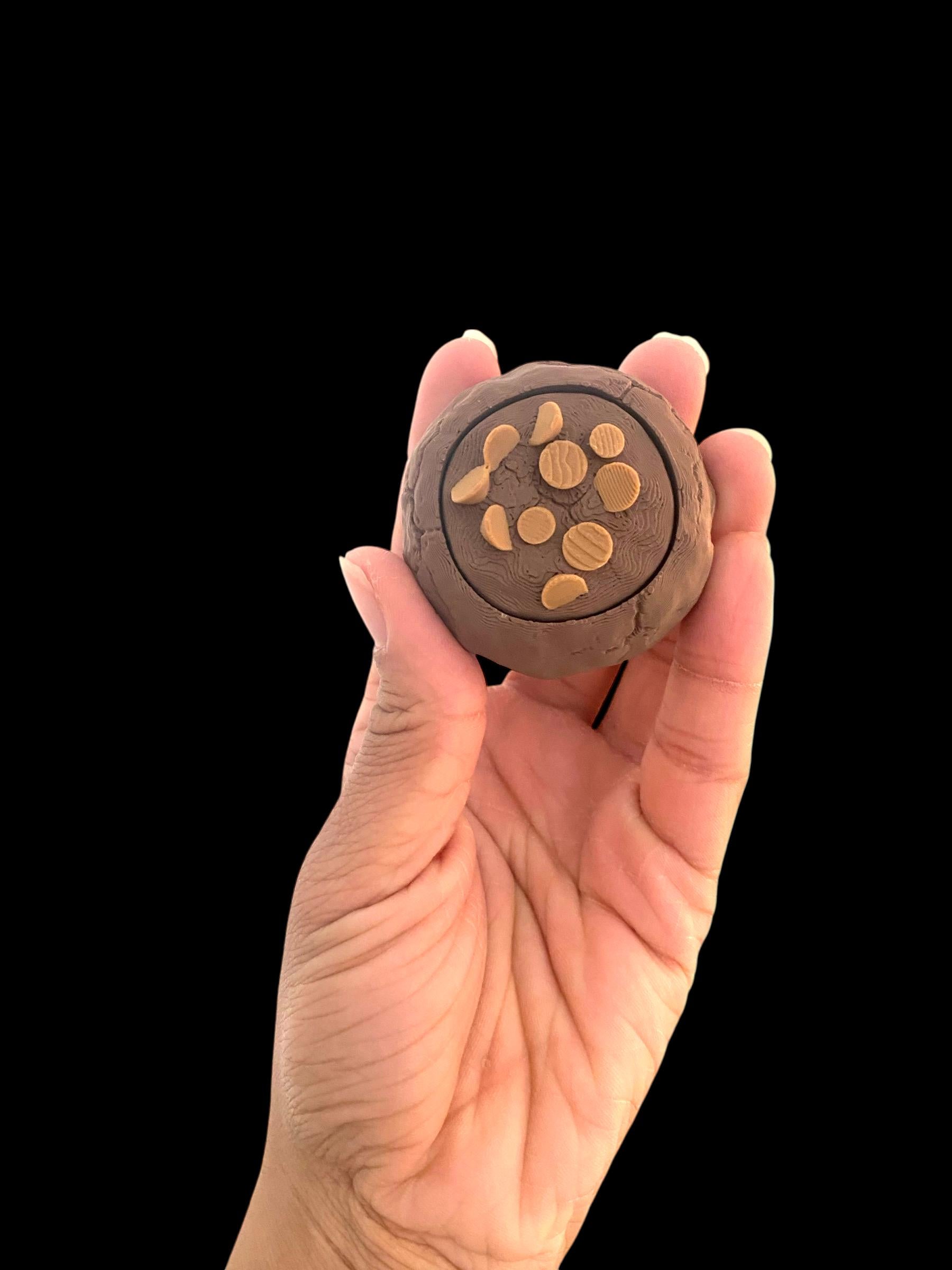 Chocolate Peanut Butter Chip Cookie Fidget Clicker Keychain | Kawaii Sensory Toy | Dessert Gift
