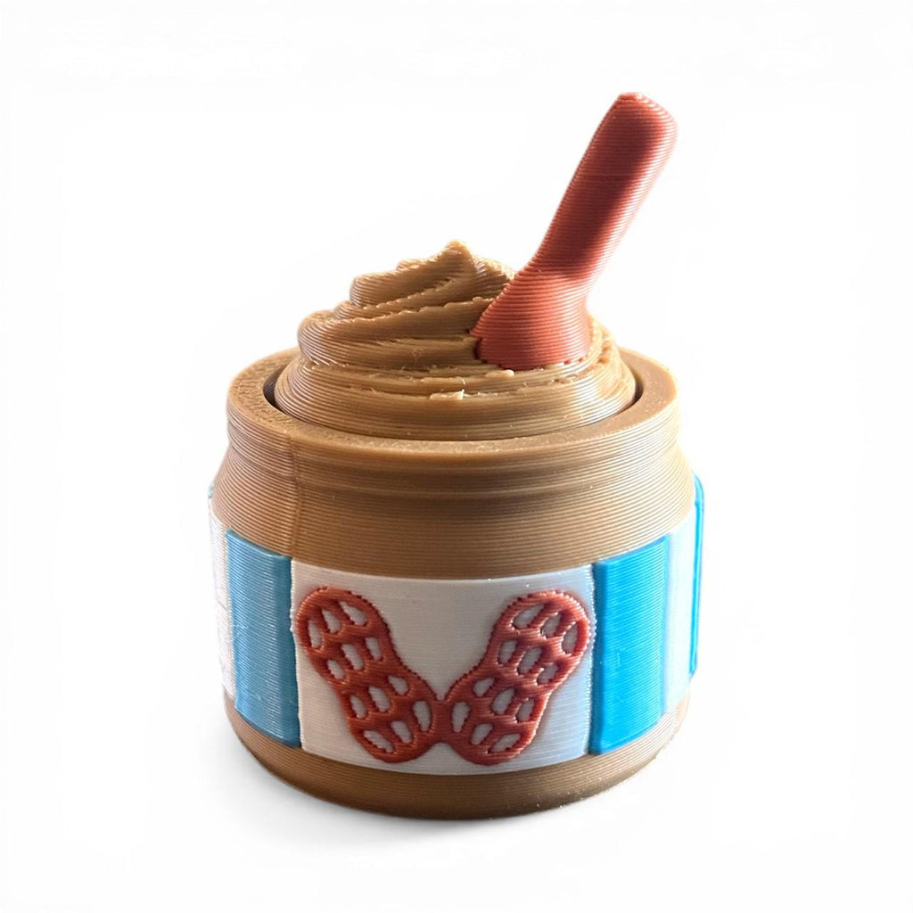 Peanut Butter Jar Fidget Clicker Keychain | Kawaii Sensory Toy | Foodie Gift