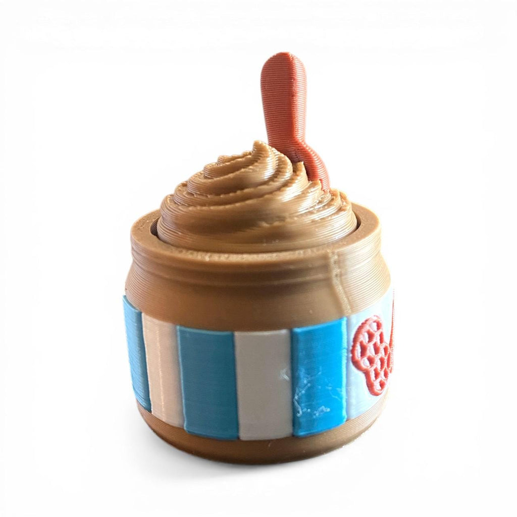 Peanut Butter Jar Fidget Clicker Keychain | Kawaii Sensory Toy | Foodie Gift