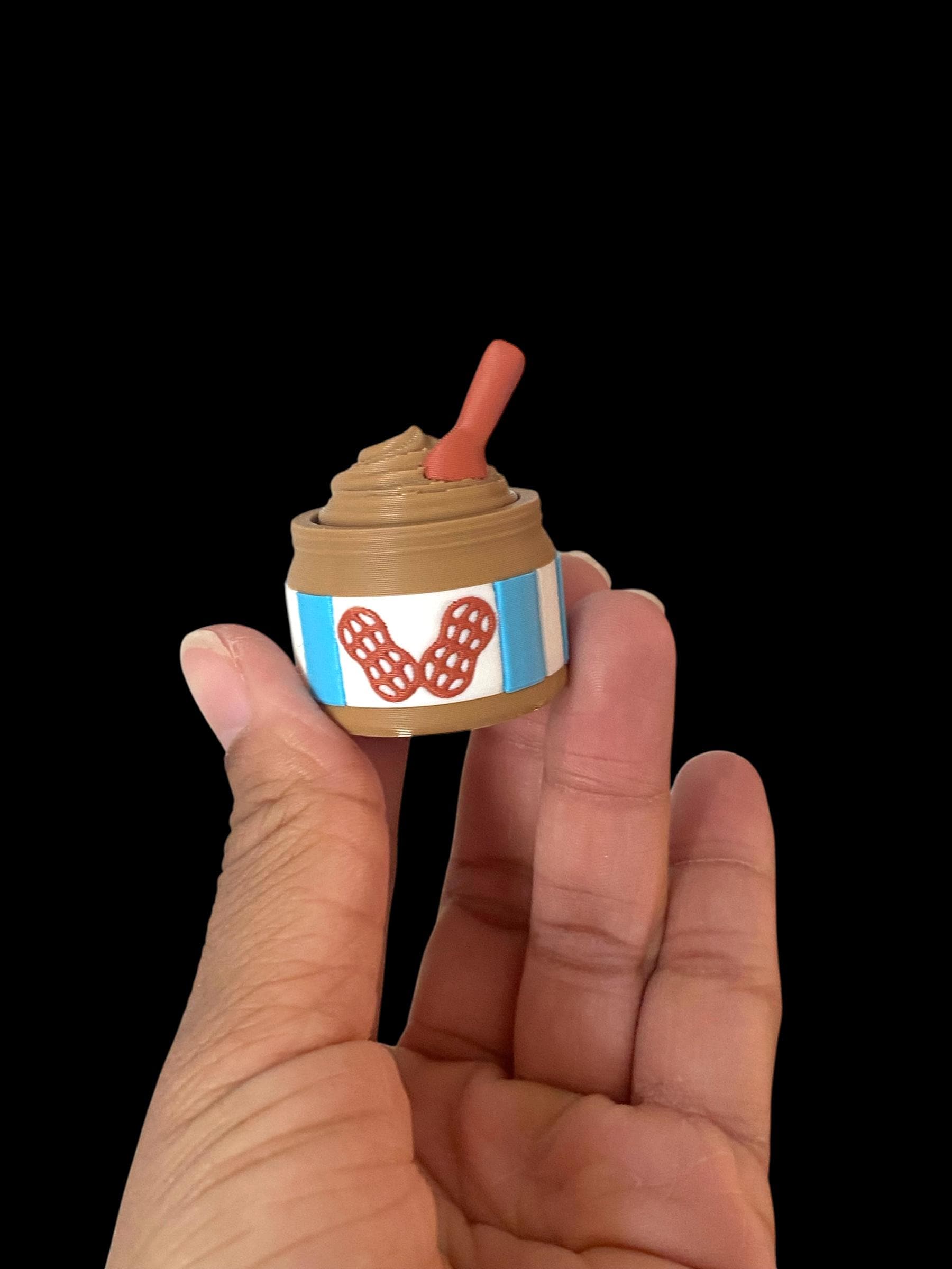 Peanut Butter Jar Fidget Clicker Keychain | Kawaii Sensory Toy | Foodie Gift