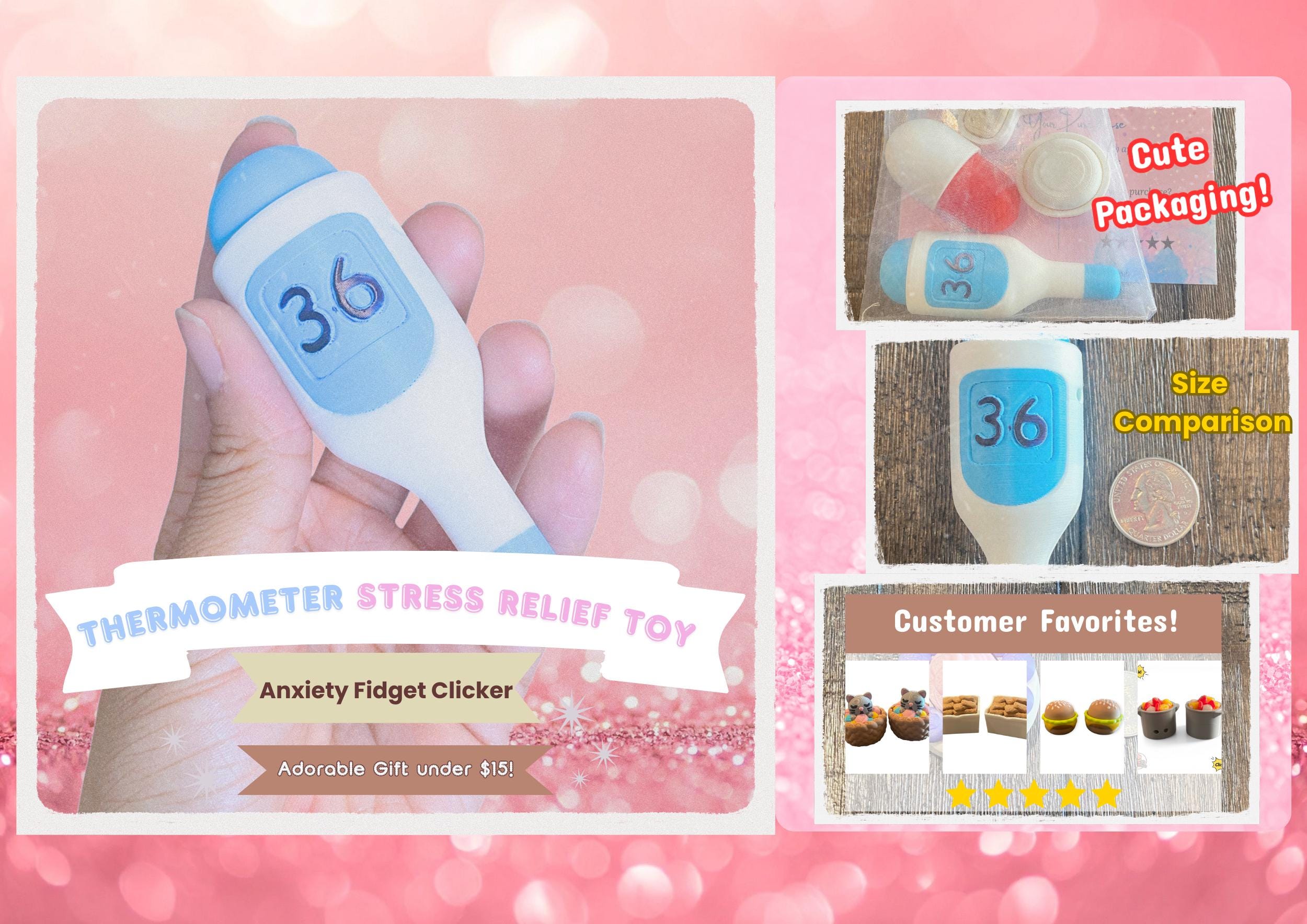Nurse Fidget Clicker Keychain | 3D Printed Sensory Toy, Stress Relief Tool