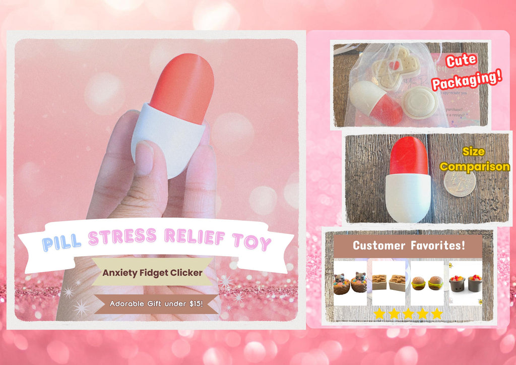 Nurse Fidget Clicker Keychain | 3D Printed Sensory Toy, Stress Relief Tool