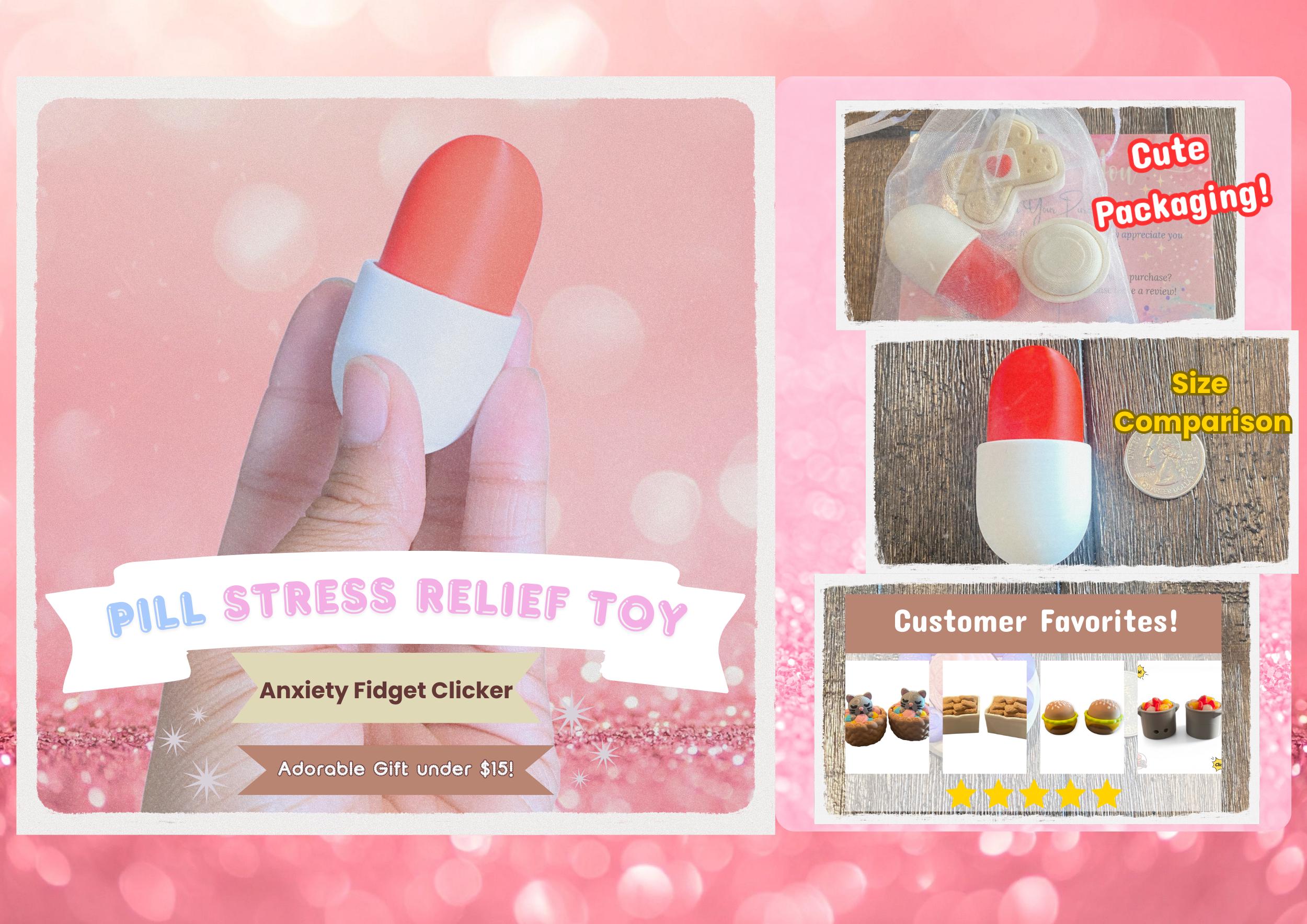 Nurse Fidget Clicker Keychain | 3D Printed Sensory Toy, Stress Relief Tool