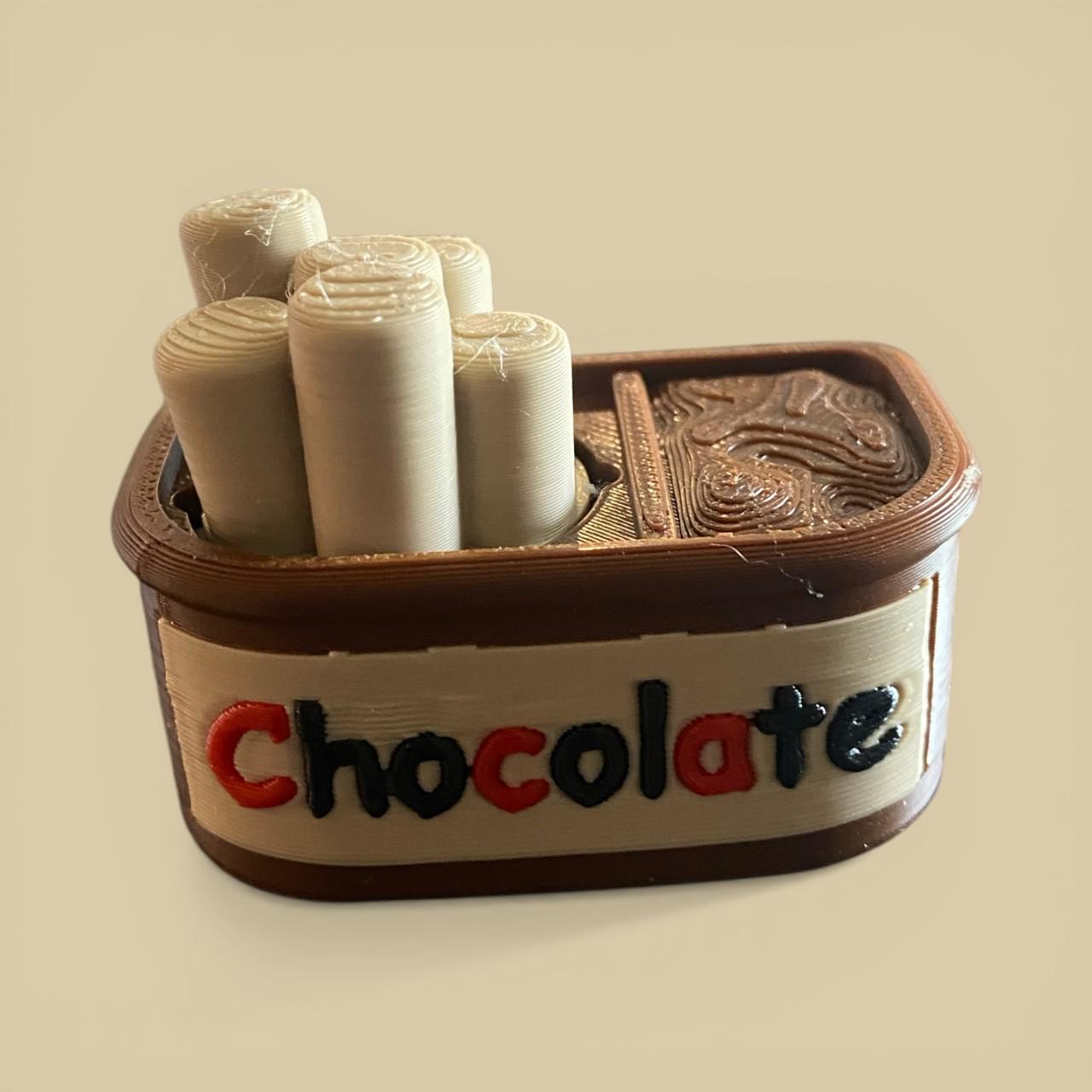 Yummy Chocolaty Breadstick Fidget Clicker Keychain | 3D Printed Sensory Toy | Foodie Gift