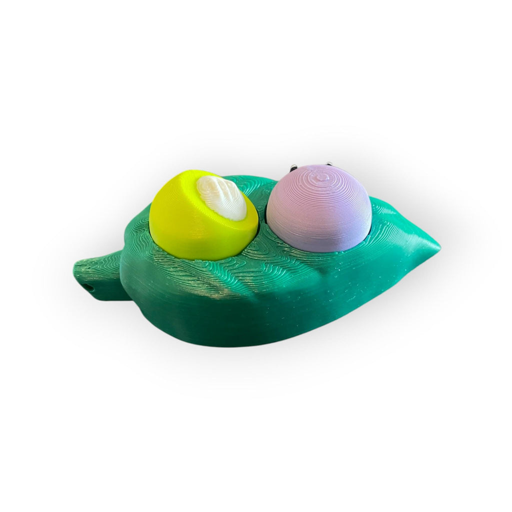 Kawaii Mochi Leaf Fidget Clicker Keychain | 3D Printed Sensory Toy | Foodie Gift
