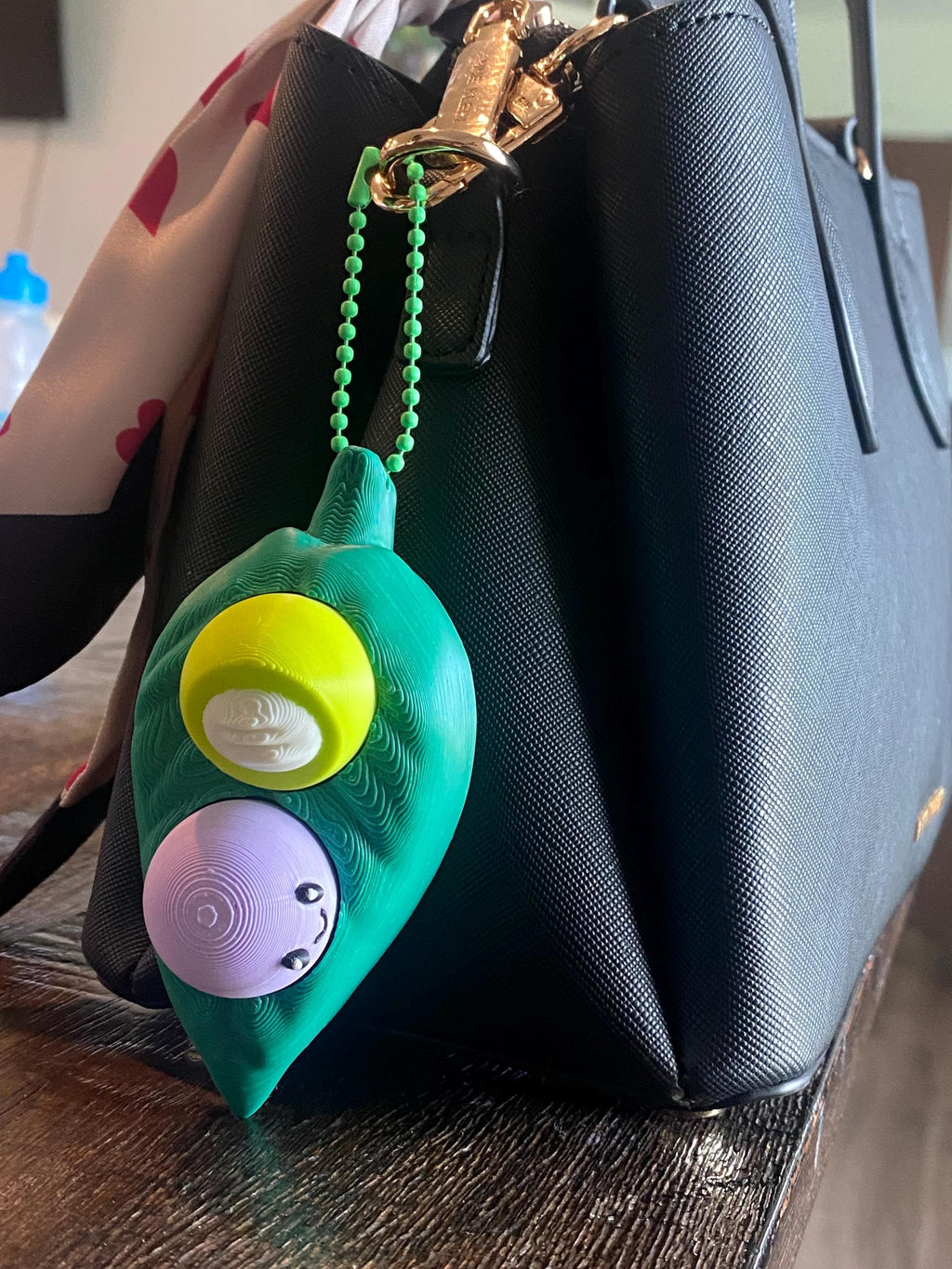 Kawaii Mochi Leaf Fidget Clicker Keychain | 3D Printed Sensory Toy | Foodie Gift