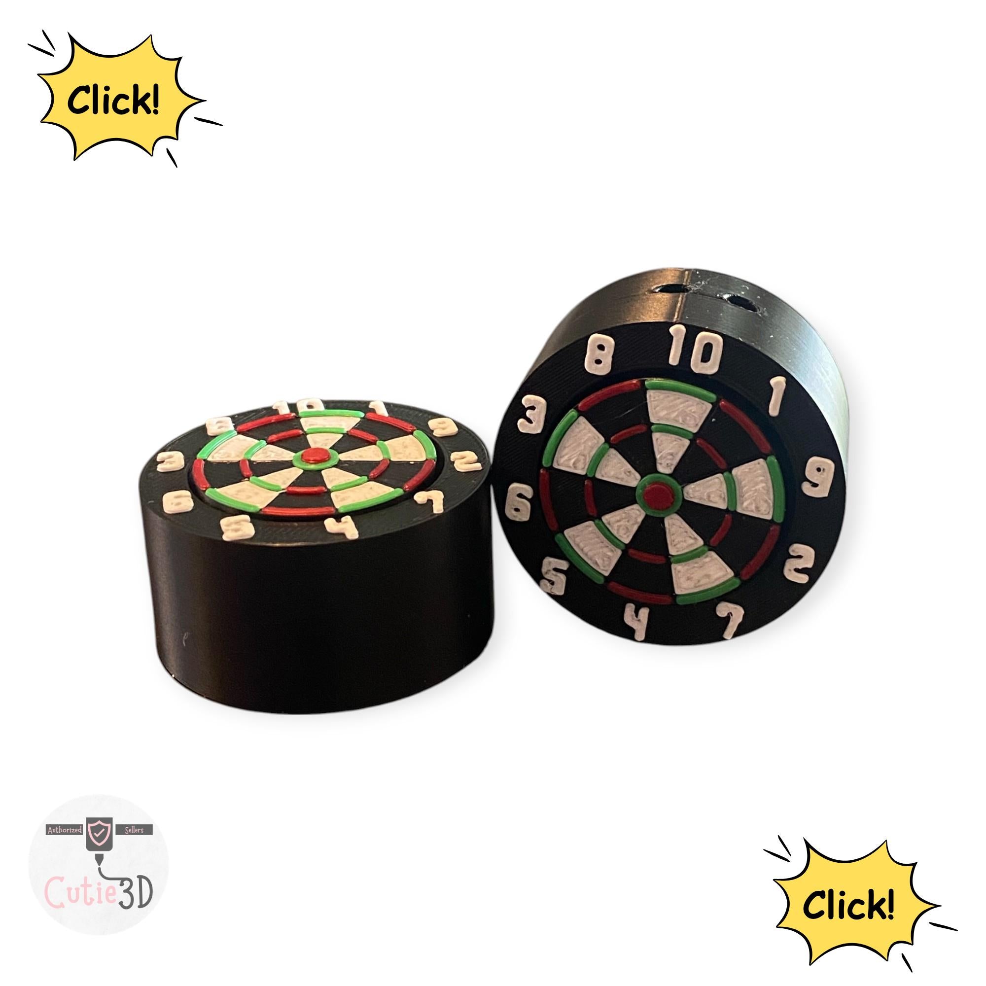 Dart Board Fidget Clicker Keychain | 3D Printed Sensory Toy | Game Lover Gift