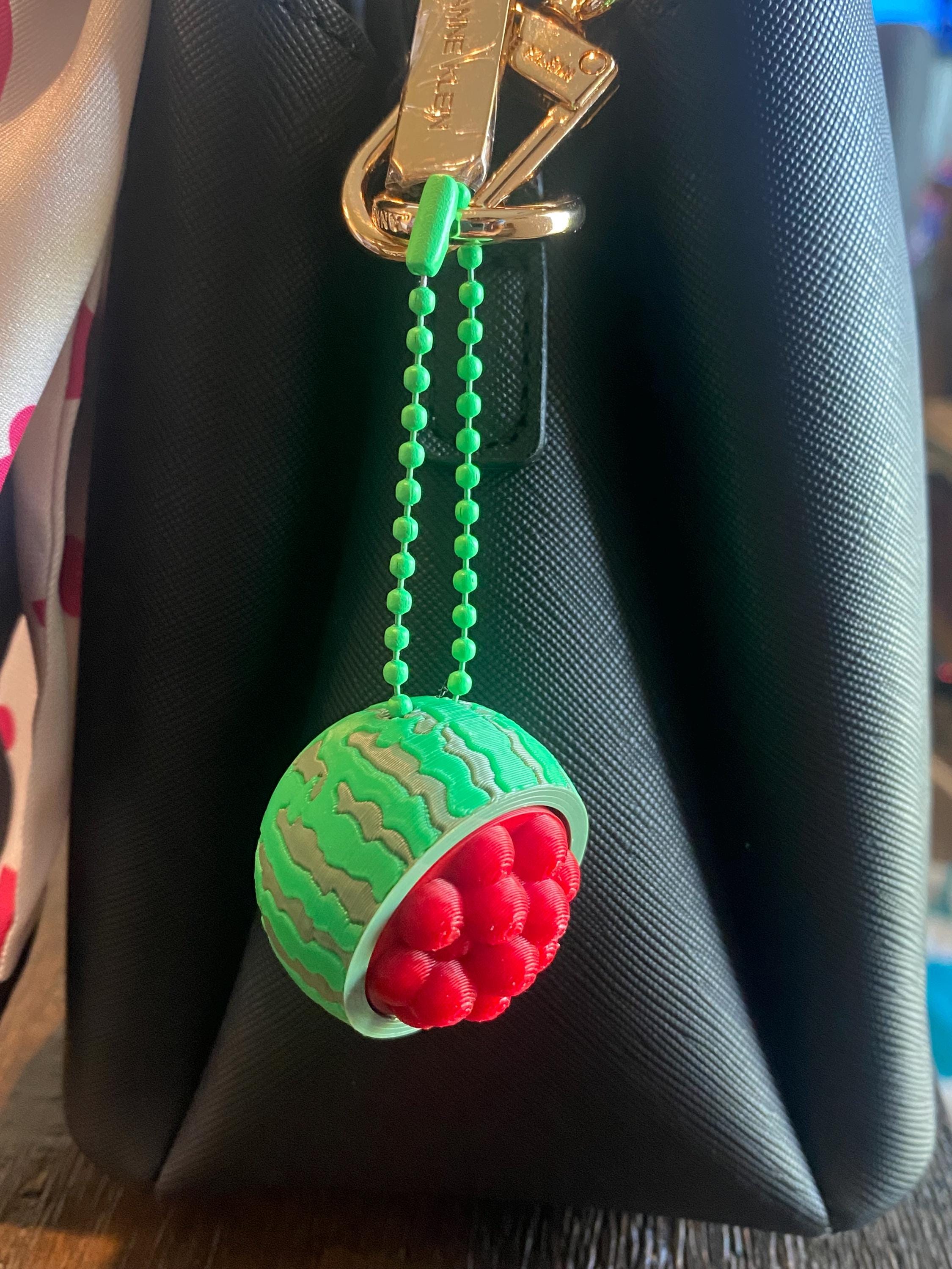 Juicy Watermelon Bowl Fidget Clicker Keychain | 3D Printed Sensory Toy | Summer Gift