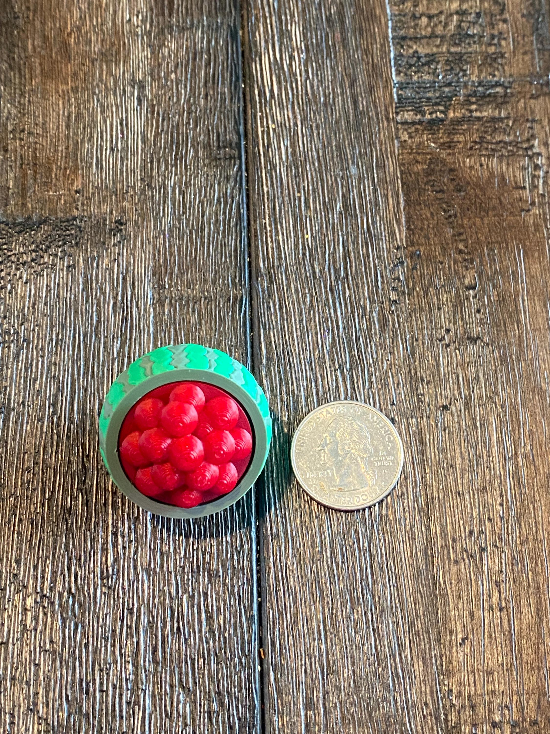 Juicy Watermelon Bowl Fidget Clicker Keychain | 3D Printed Sensory Toy | Summer Gift