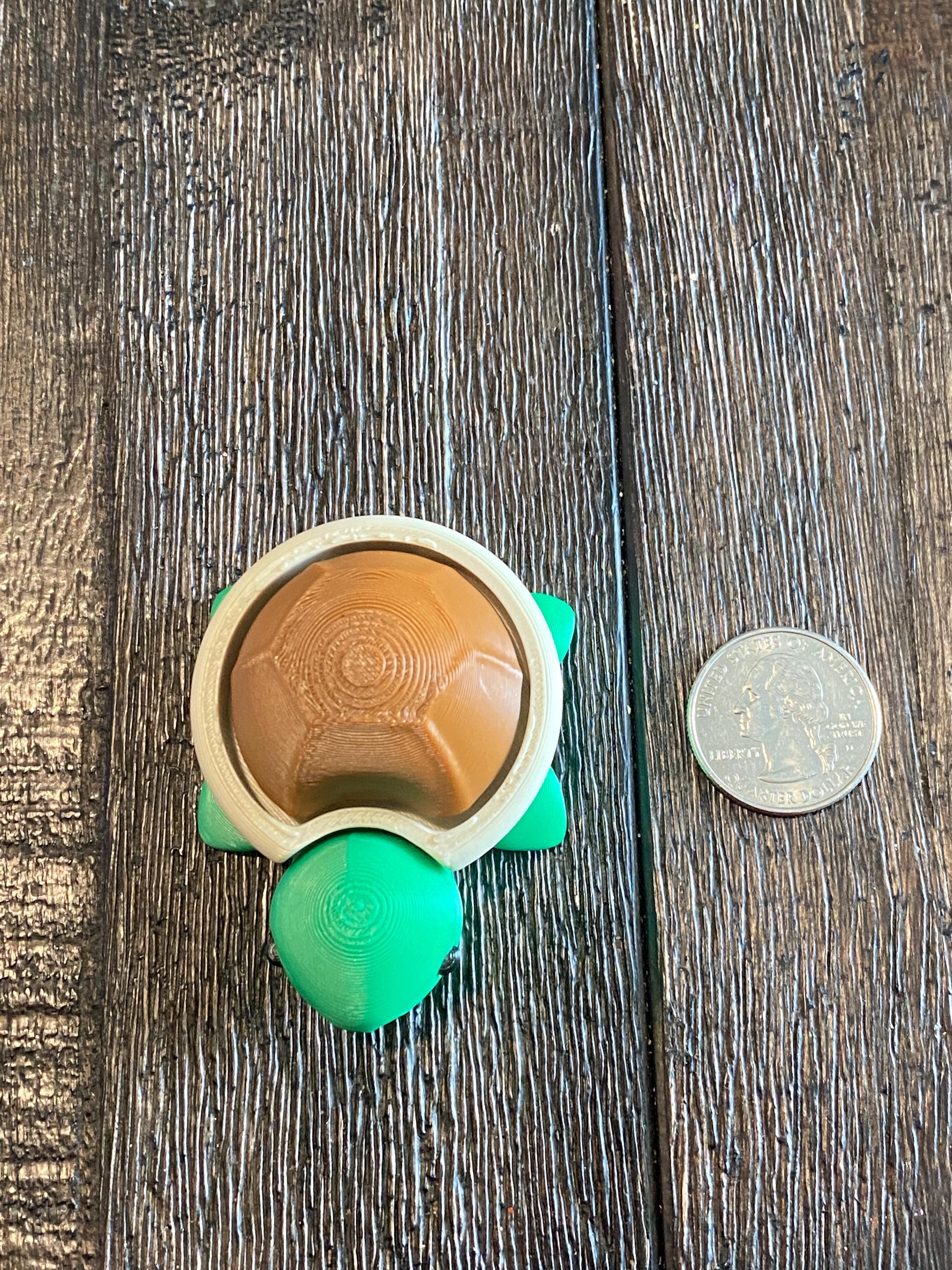 Adorable Baby Turtle Fidget Clicker Keychain | 3D Printed Sensory Toy | Anxiety Relief Gift
