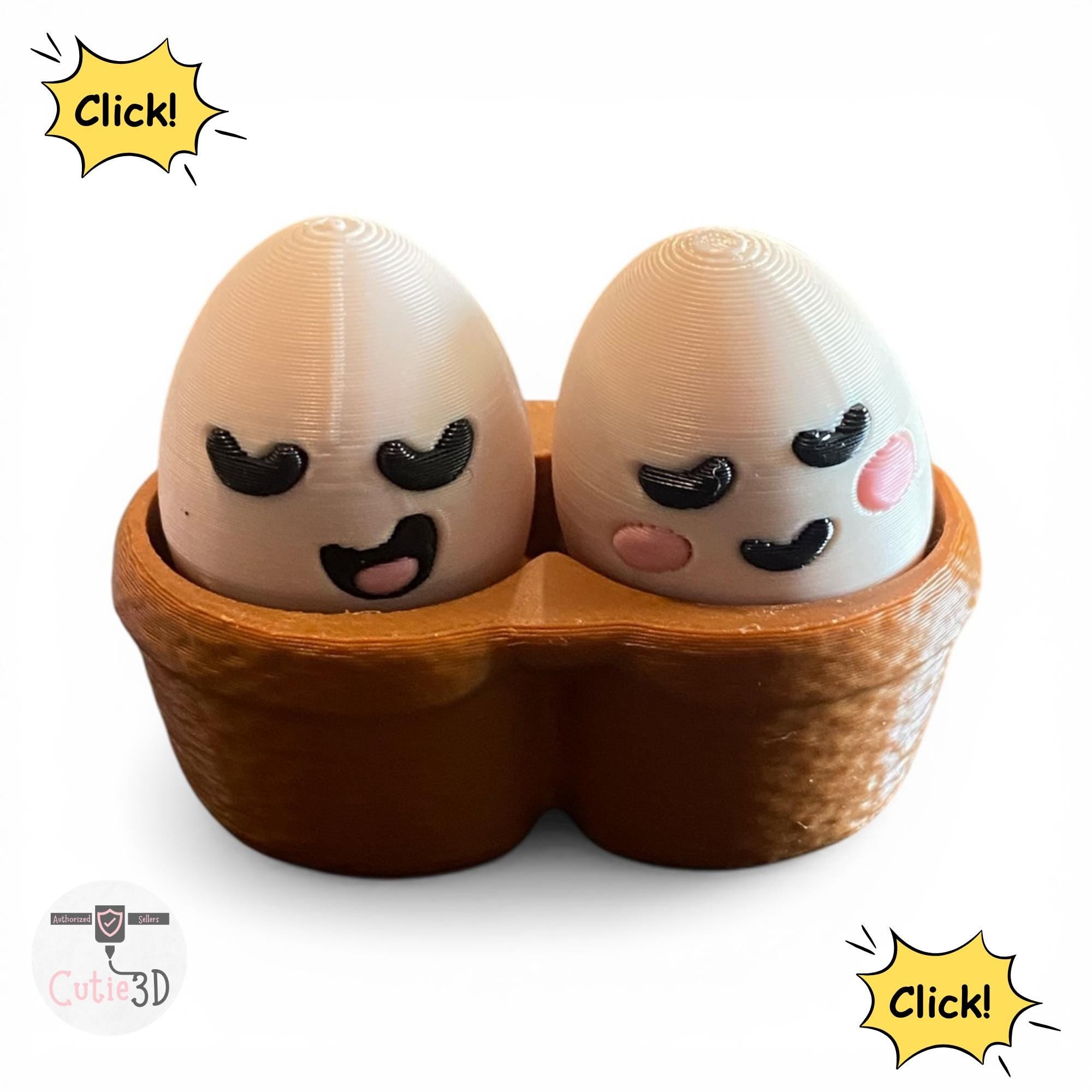 Cozy Chill Eggs Fidget Clicker Keychain | 3D Printed Sensory Toy | Anxiety Relief Gift