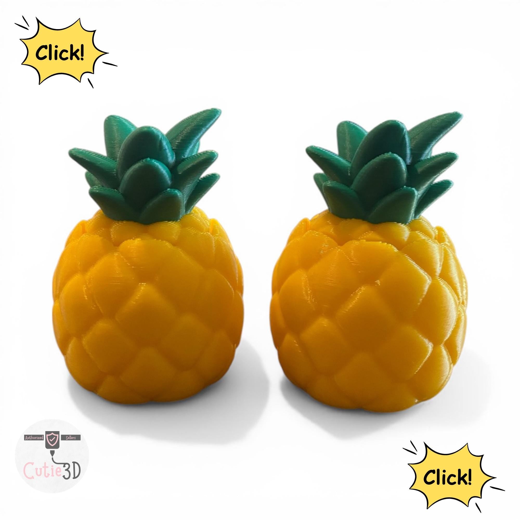 Juicy Pineapple Fidget Clicker Keychain | 3D Printed Sensory Toy | Anxiety Relief Gift