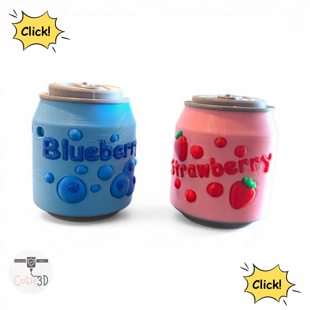 Tiny Soda Can Fidget Clicker Keychain | 3D Printed Sensory Toy | Custom Drink Gift