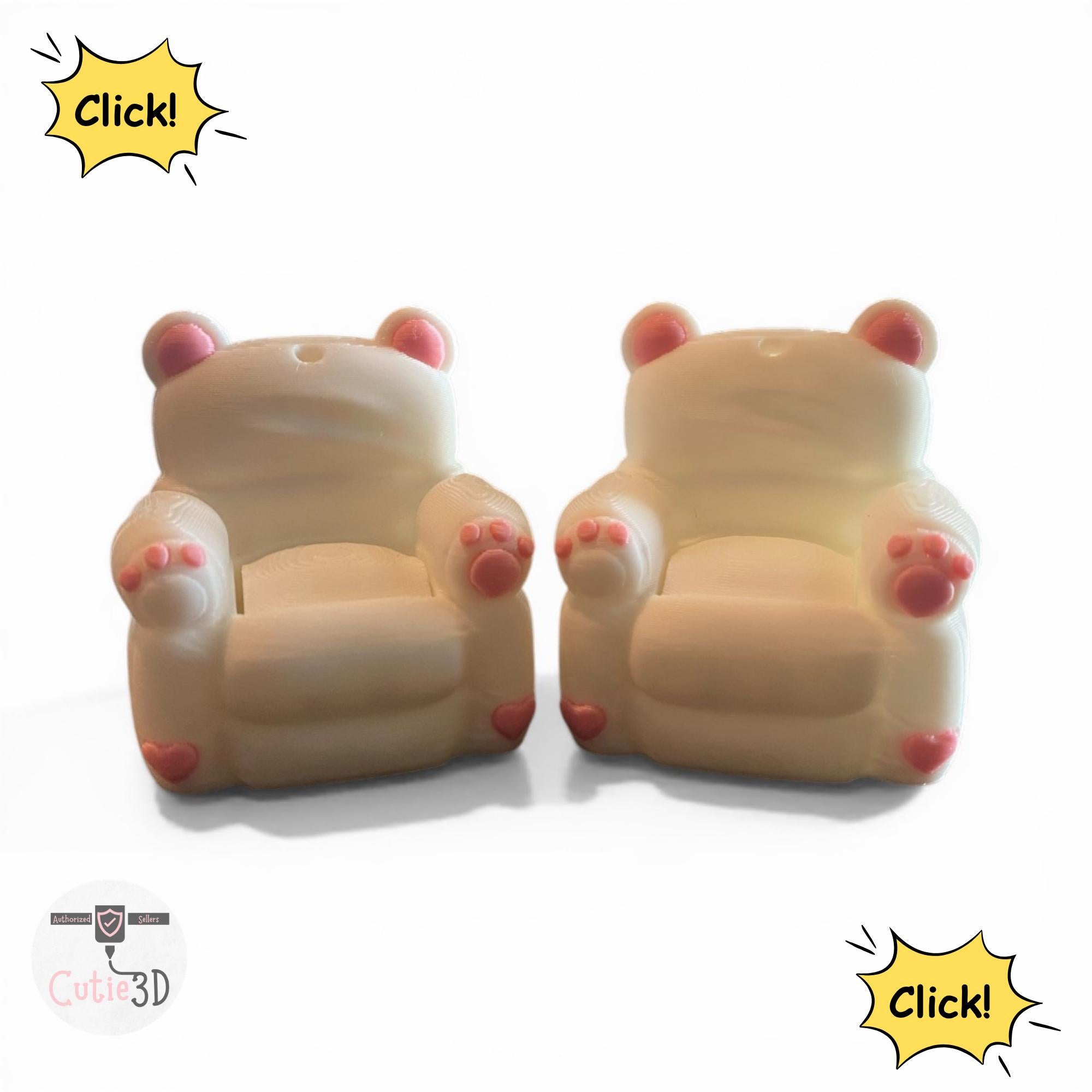 Comfy Cozy Sofa Chair Fidget Clicker Keychain | 3D Printed Sensory Toy | Home Decor Gift