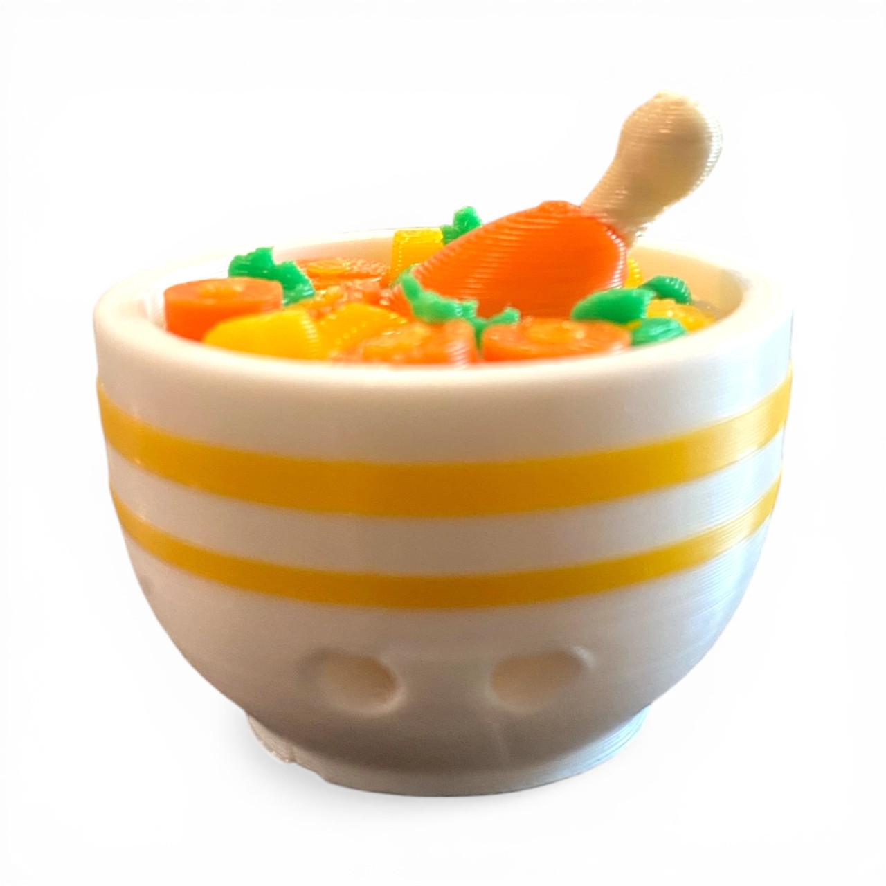 Delicious Chicken Soup Fidget Clicker Keychain | 3D Printed Sensory Toy | Kawaii Comfort Food Gift
