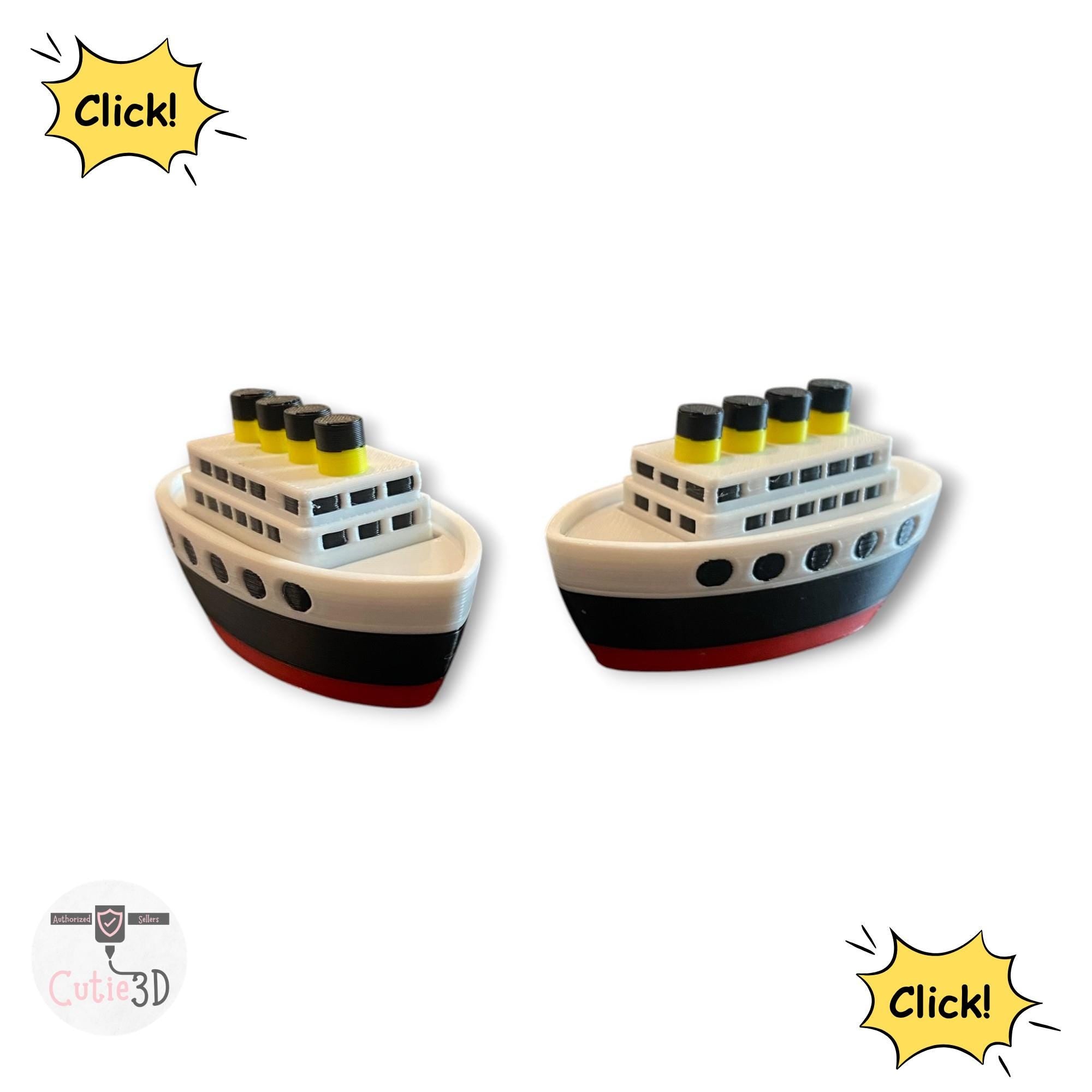 Summer Cruise Ship Fidget Clicker Keychain | 3D Printed Sensory Toy | Vacation Gift
