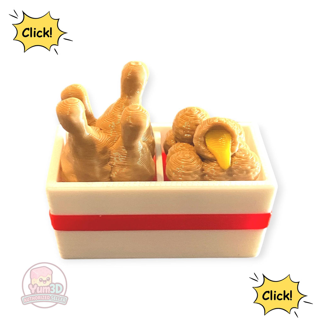 Delicious Fried Combo Box Fidget Clicker Keychain | 3D Printed Sensory Toy | Foodie Gift