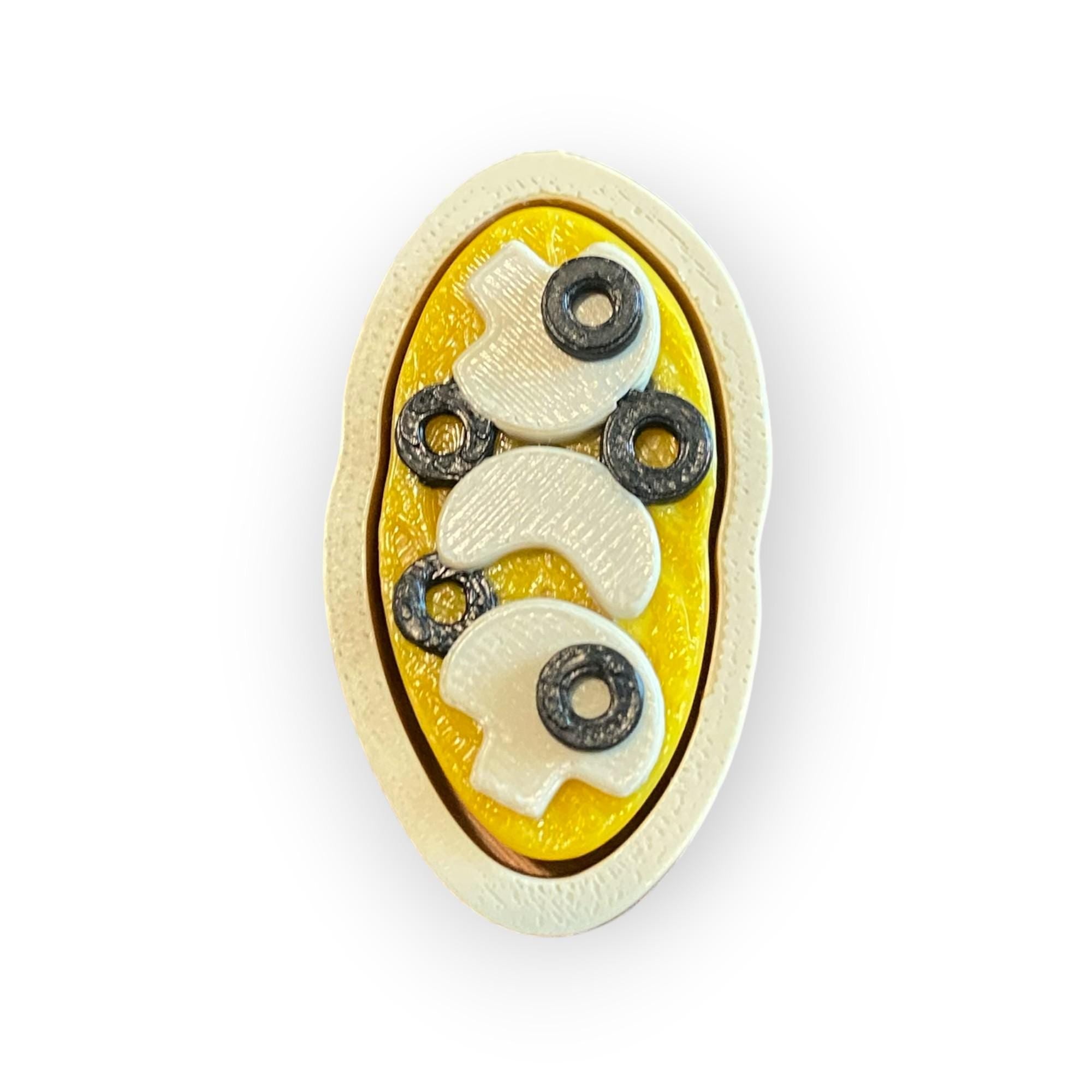 Tiny Bruschetta Bite Fidget Clicker Keychain | 3D Printed Sensory Toy | Foodie Gift