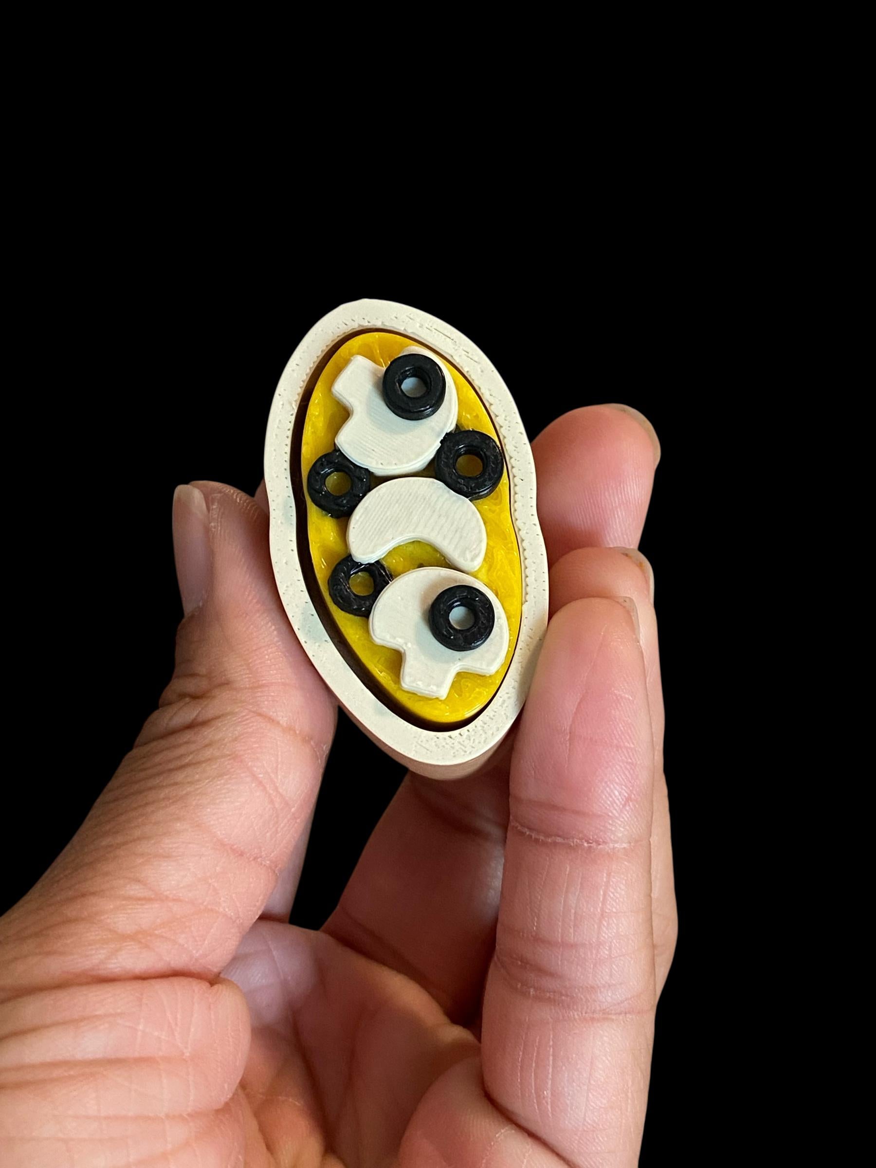 Tiny Bruschetta Bite Fidget Clicker Keychain | 3D Printed Sensory Toy | Foodie Gift