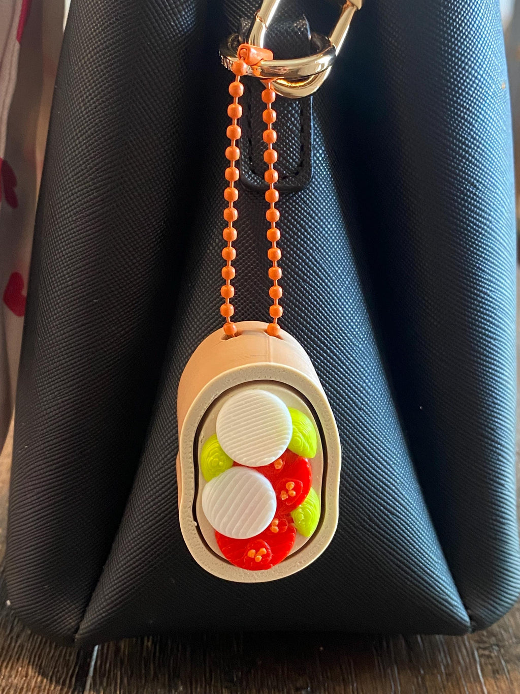 Tiny Bruschetta Bite Fidget Clicker Keychain | 3D Printed Sensory Toy | Foodie Gift